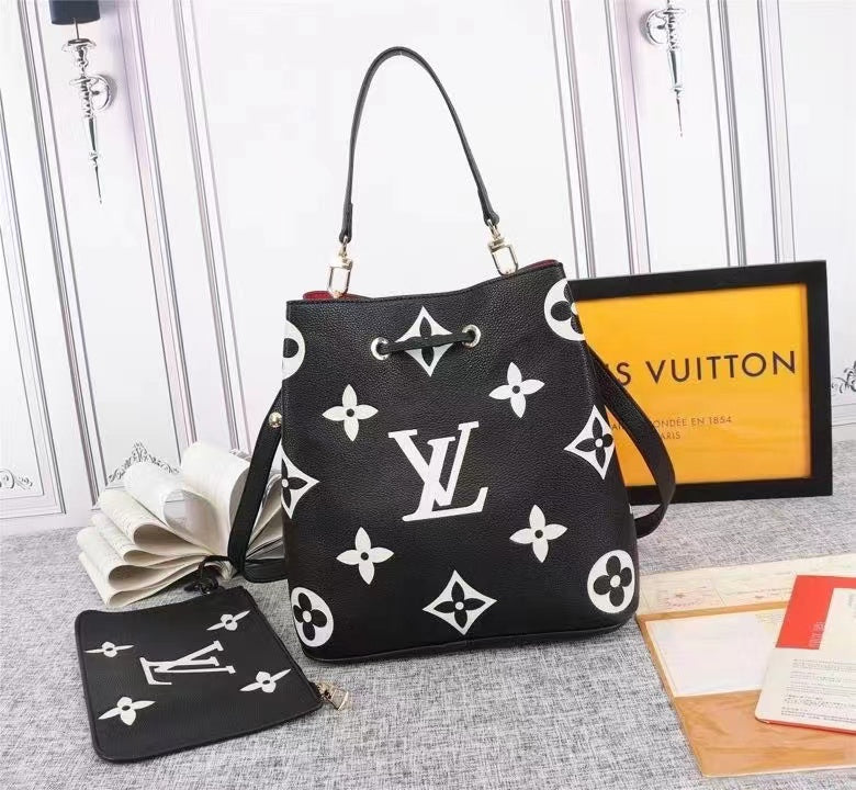 Top Quality Neonoe Mm Bucket Bag Flowers Monogram Black Crossbody Bag