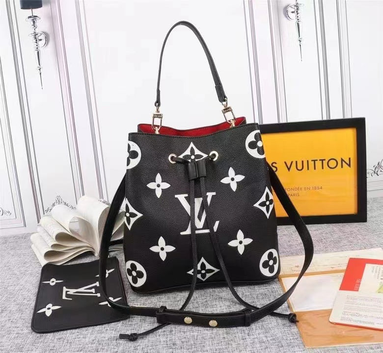 Top Quality Neonoe Mm Bucket Bag Flowers Monogram Black Crossbody Bag