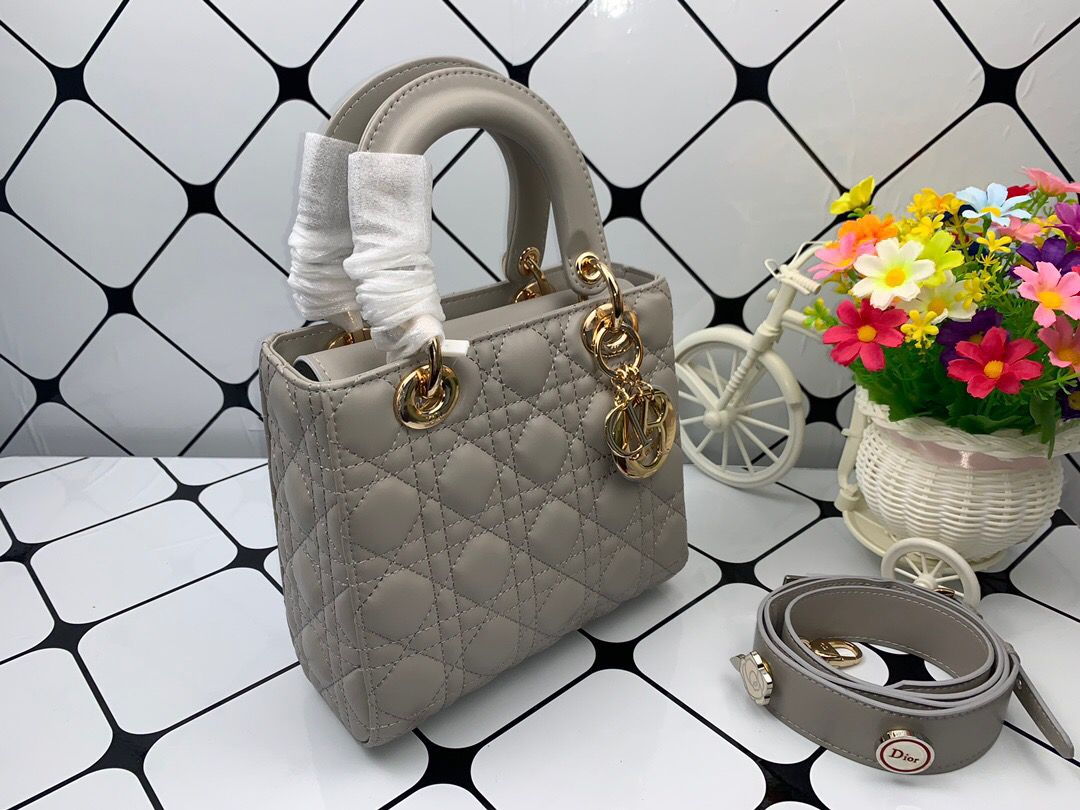 Lady Toned Hardware Dark Cd Gold Grey Small Crossbody Bag