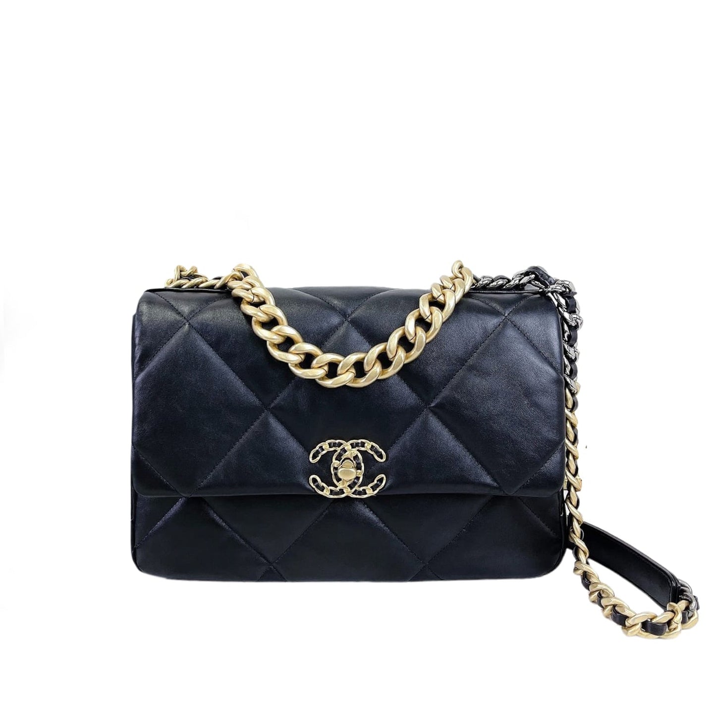 Chanel 19 Lambskin MHW Handbag Leather Black Crossbody Bag