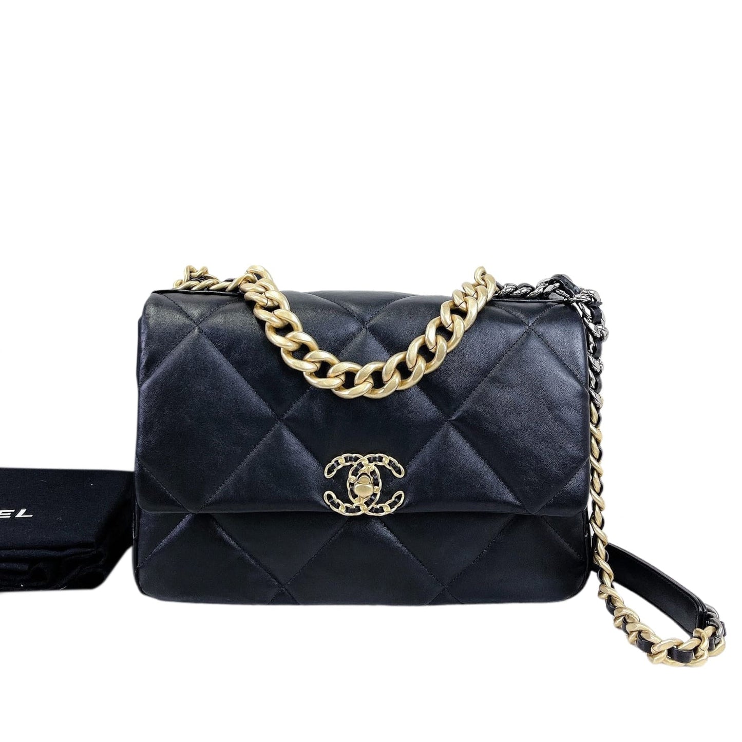 Chanel 19 Lambskin MHW Handbag Leather Black Crossbody Bag