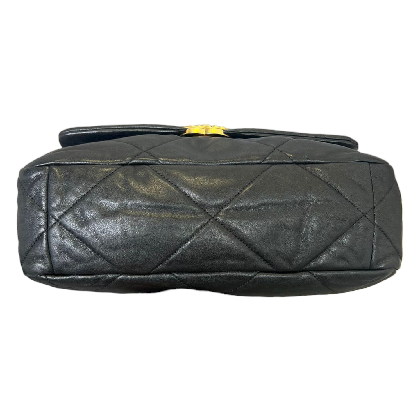 Chanel Goatskin Large 19 Flap Handbag Leather Quilted Crossbody Bag