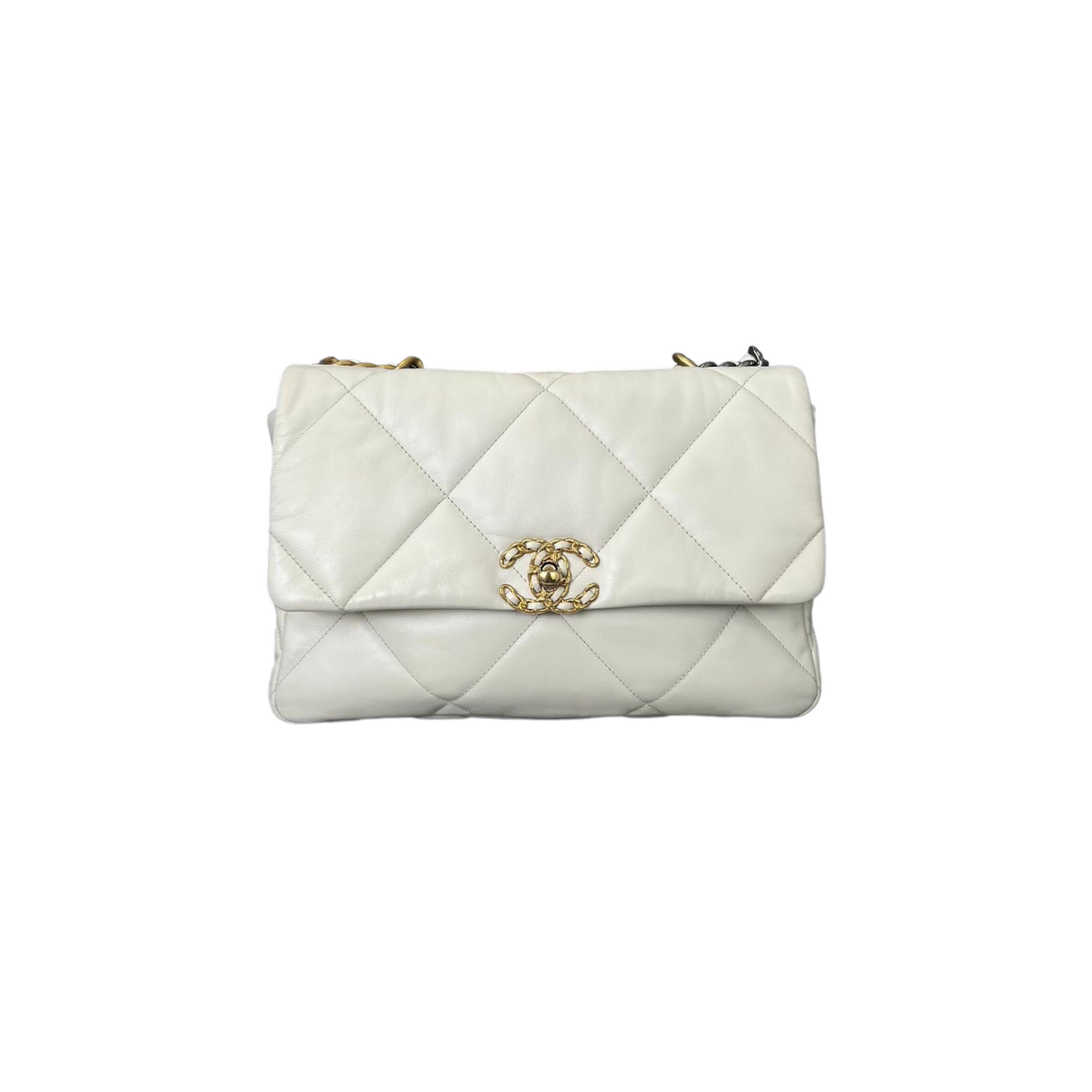 Chanel Lambskin Large 19 Flap MHW Handbag Leather Quilted Shoulder Bag