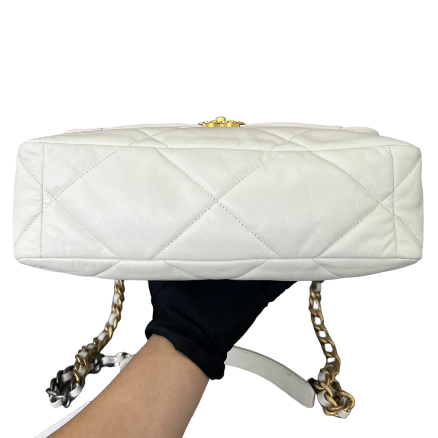 Chanel Lambskin Large 19 Flap MHW Handbag Leather Quilted Shoulder Bag