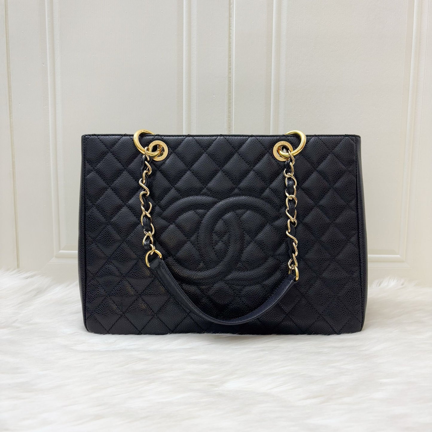 Chanel Grand Shopping Tote Gst in Black Caviar and Ghw