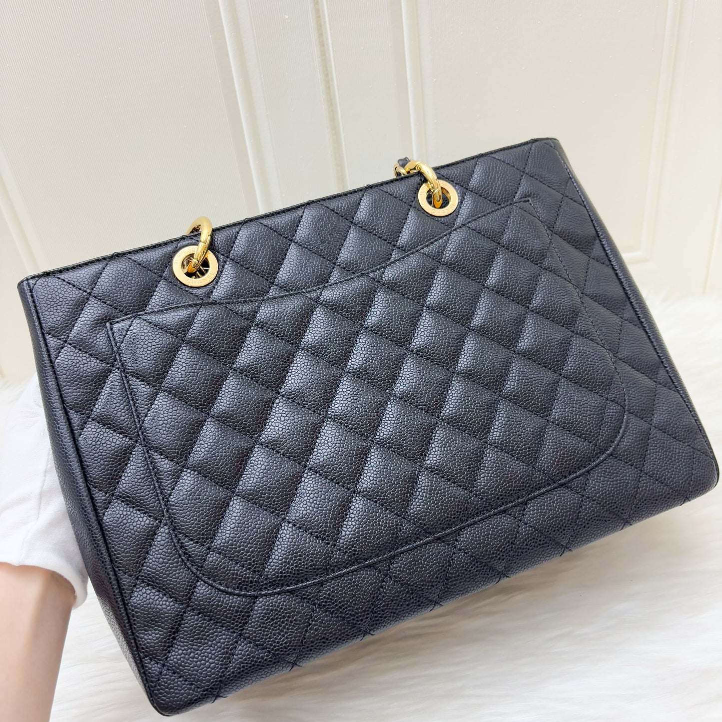 Chanel Grand Shopping Tote Gst in Black Caviar and Ghw