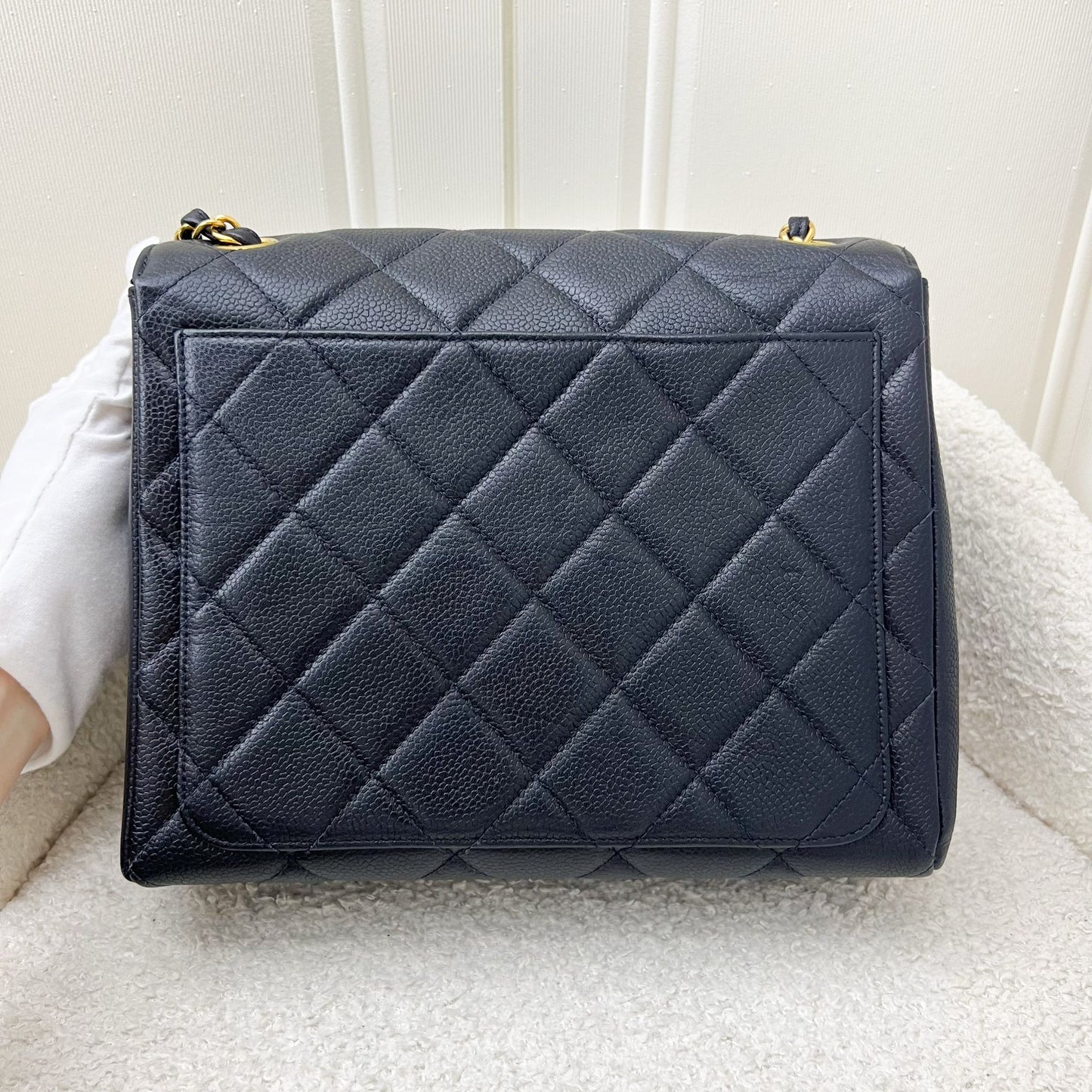 Chanel Medium Square Flap in Black Caviar and 24K Ghw Handbag