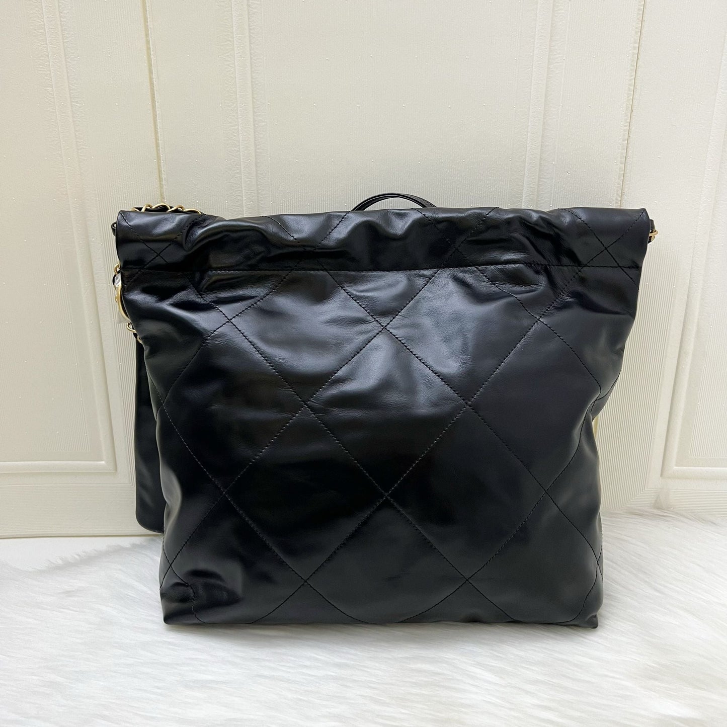 Chanel 22 Small Hobo Bag in Black Calfskin and Aghw