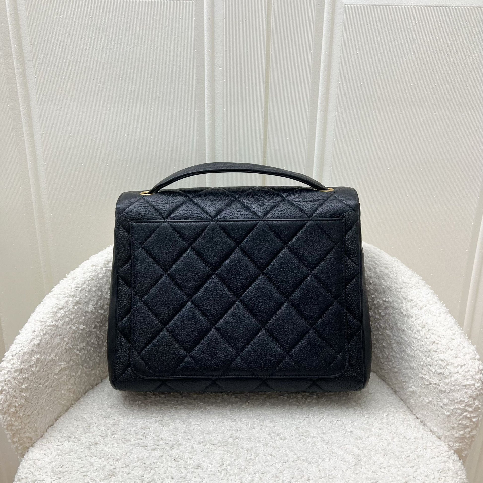 Chanel Medium Square Flap in Black Caviar and 24K Ghw Handbag