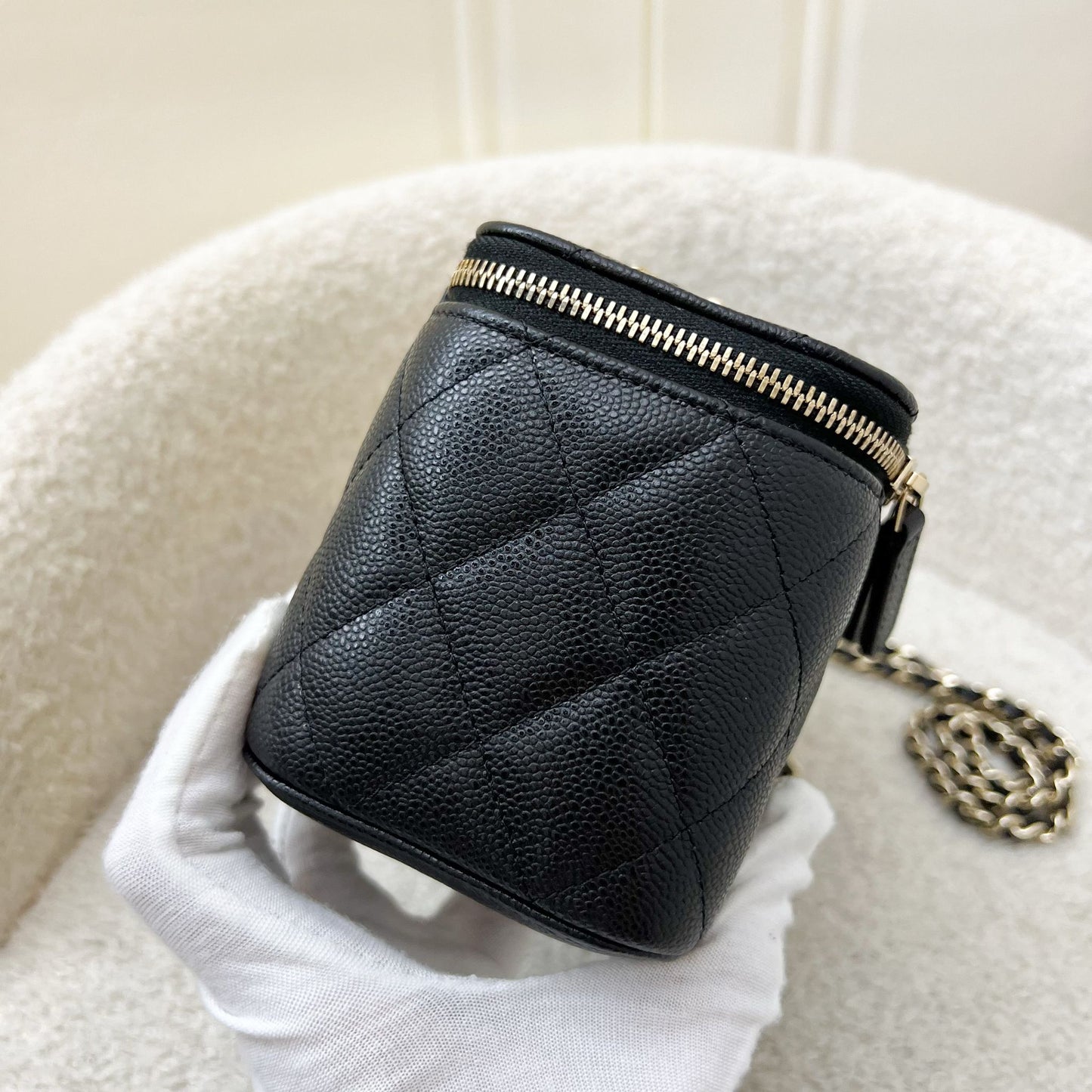 Chanel Classic Small Vanity in Black Caviar and Lghw Handbag