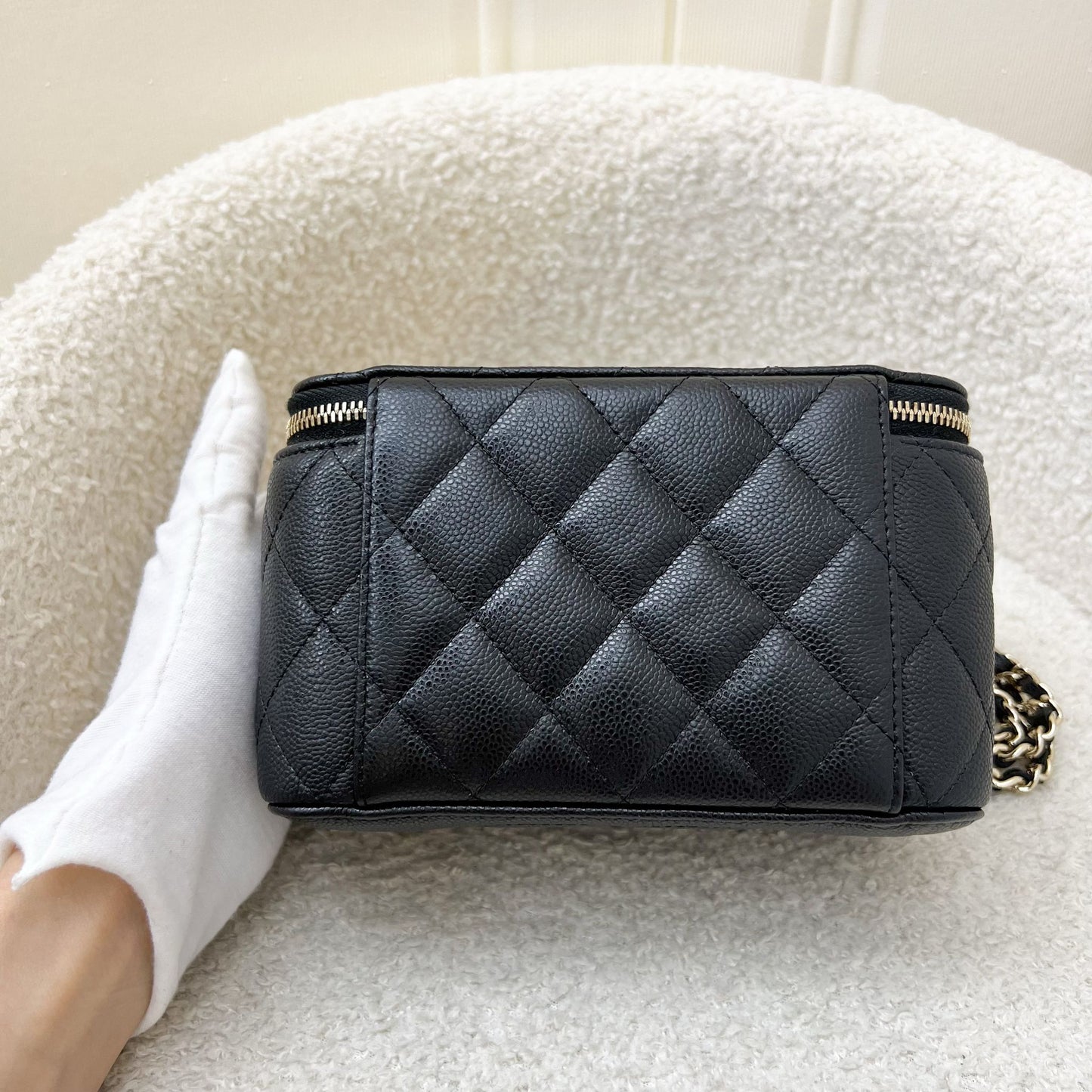 Chanel Classic Small Vanity In Black Caviar And Lghw Bag