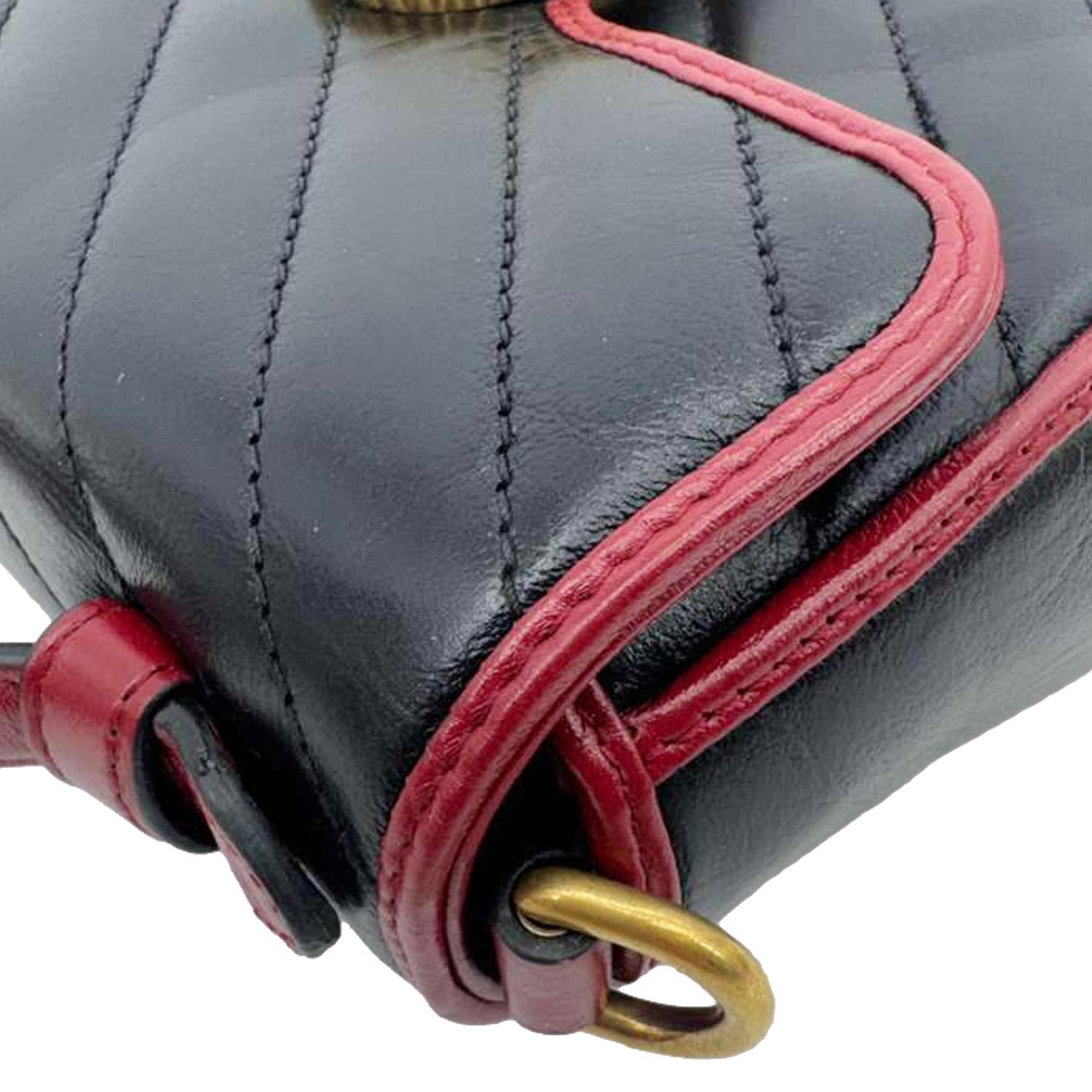 GUCCI GG Marmont Mini Top Handle Crossbody Bag Black 583571