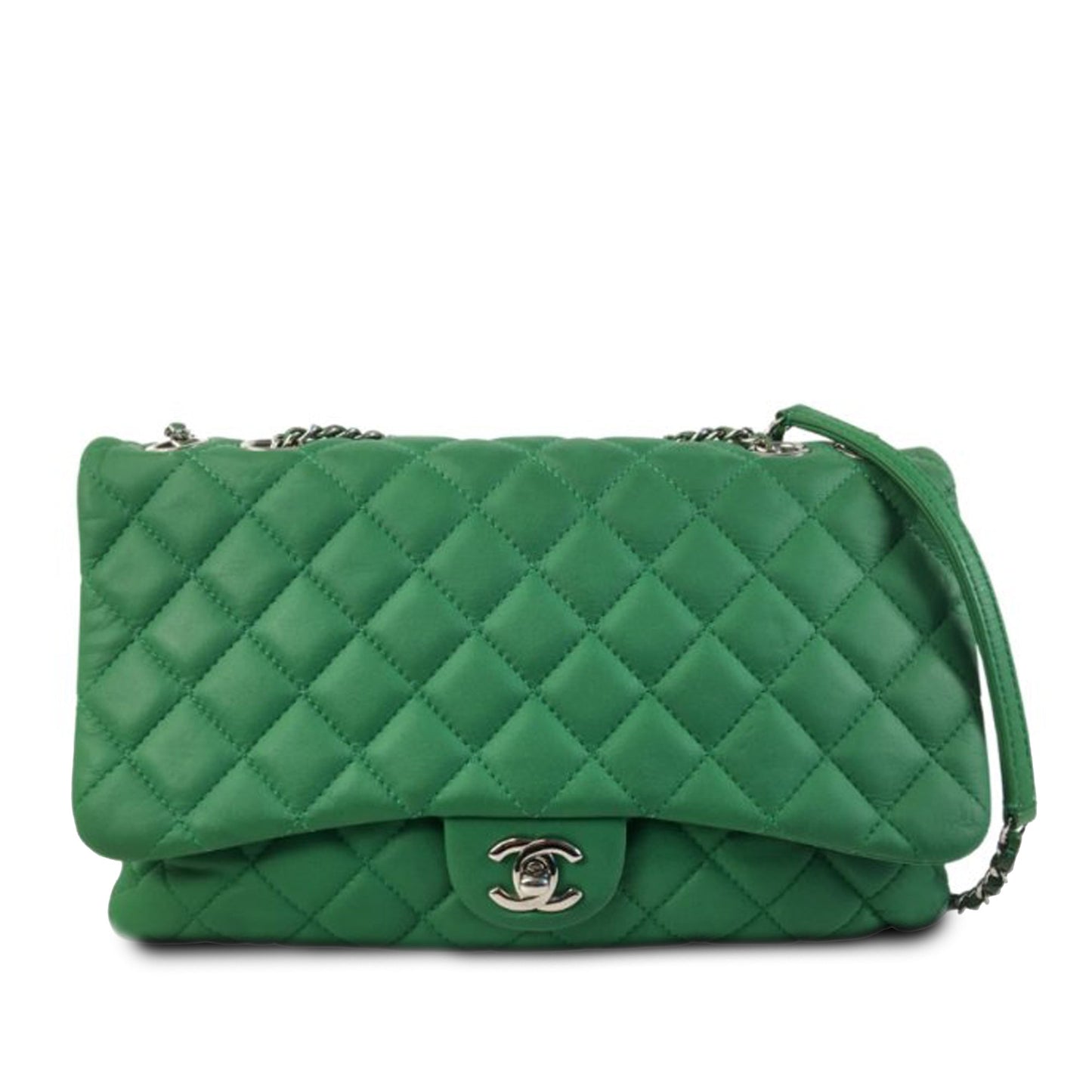 CHANEL Jumbo Classic Lambskin 3 Compartment Flap Shoulder Bag
