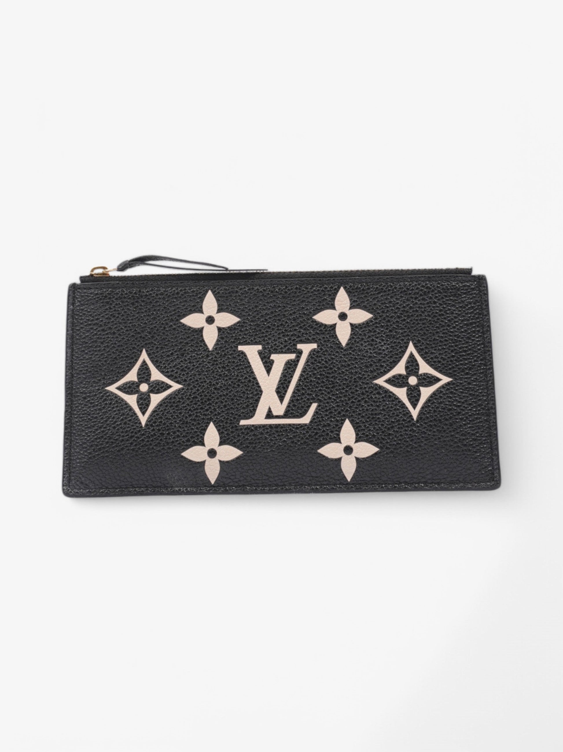 Louis Vuitton Pochette Fèlicie Leather Black Beige Clutch Bag