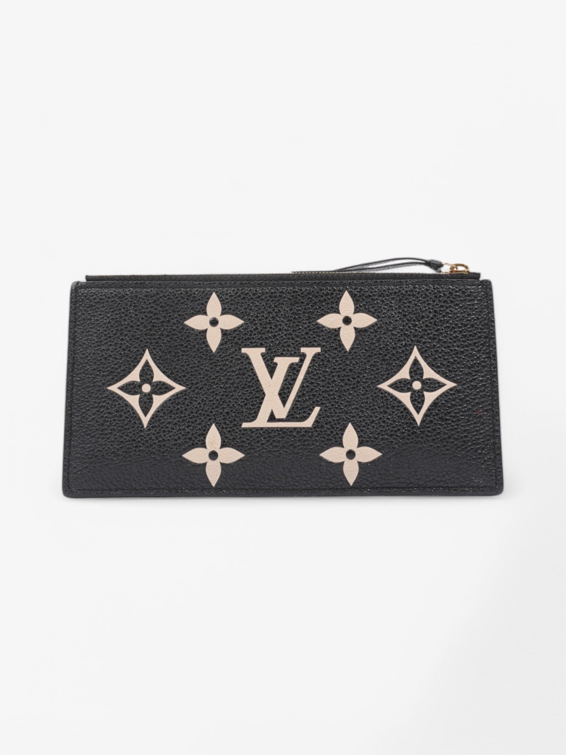 Louis Vuitton Pochette Fèlicie Leather Black Beige Clutch Bag