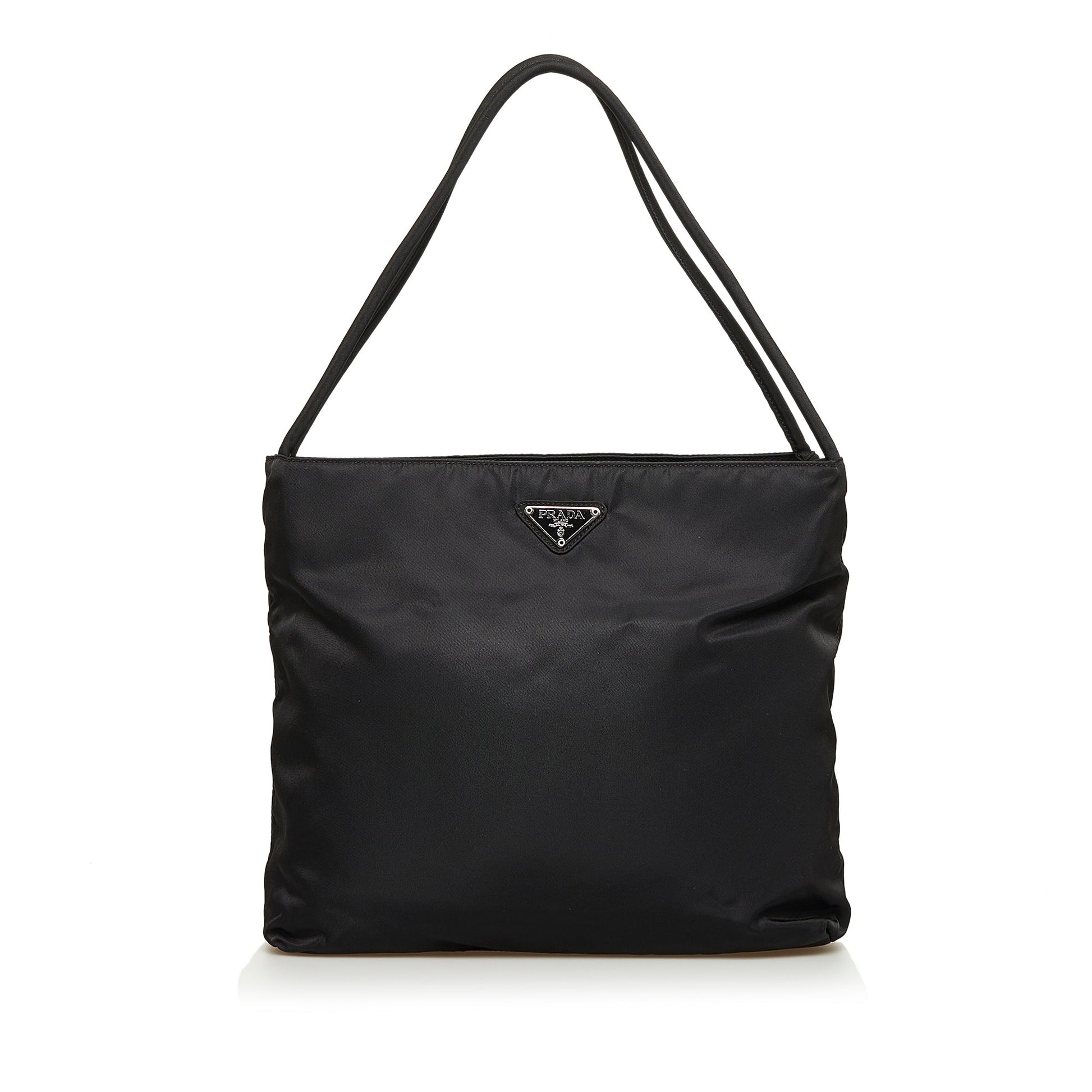 Prada Tessuto Shoulder Bag Canvas Nylon Black