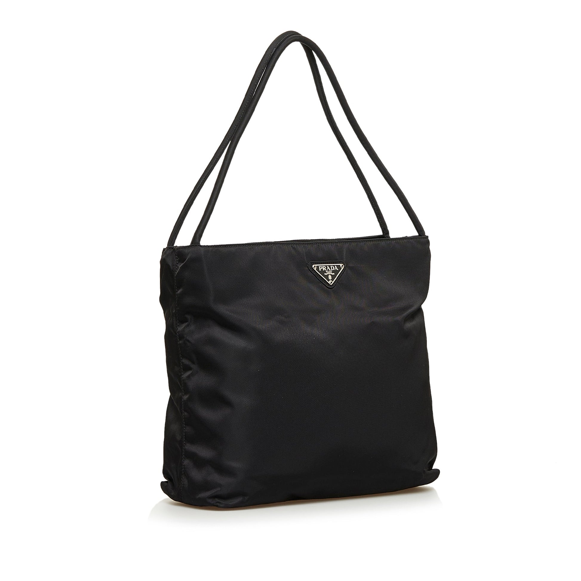 Prada Tessuto Shoulder Bag Canvas Nylon Black