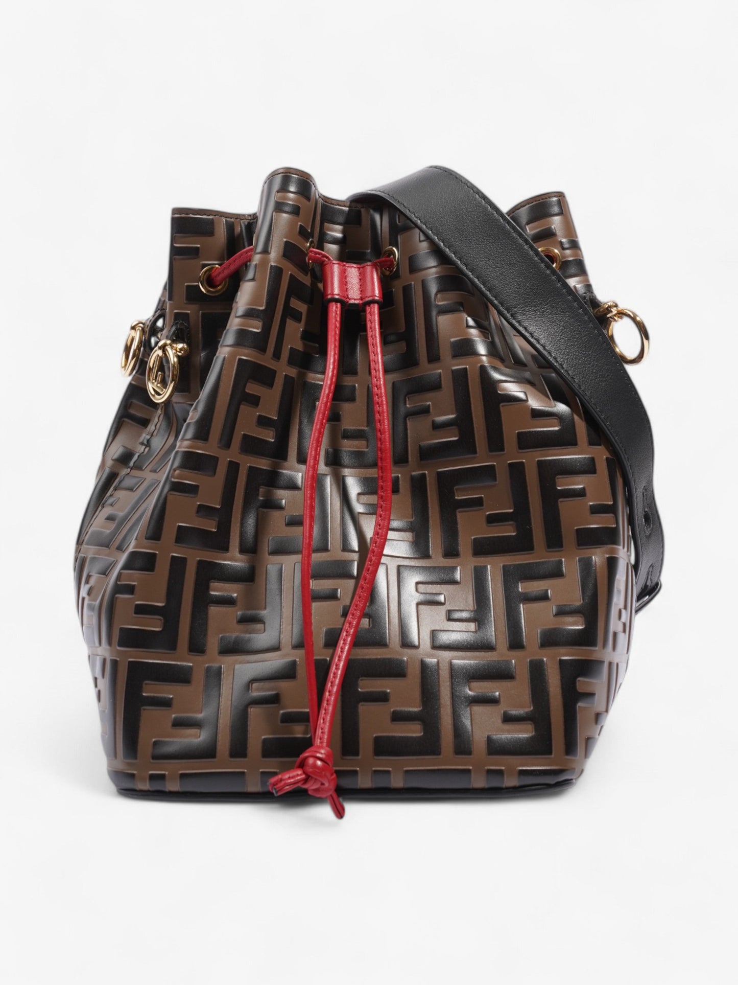 Fendi Fendi Bucket Bag Brown Black Leather