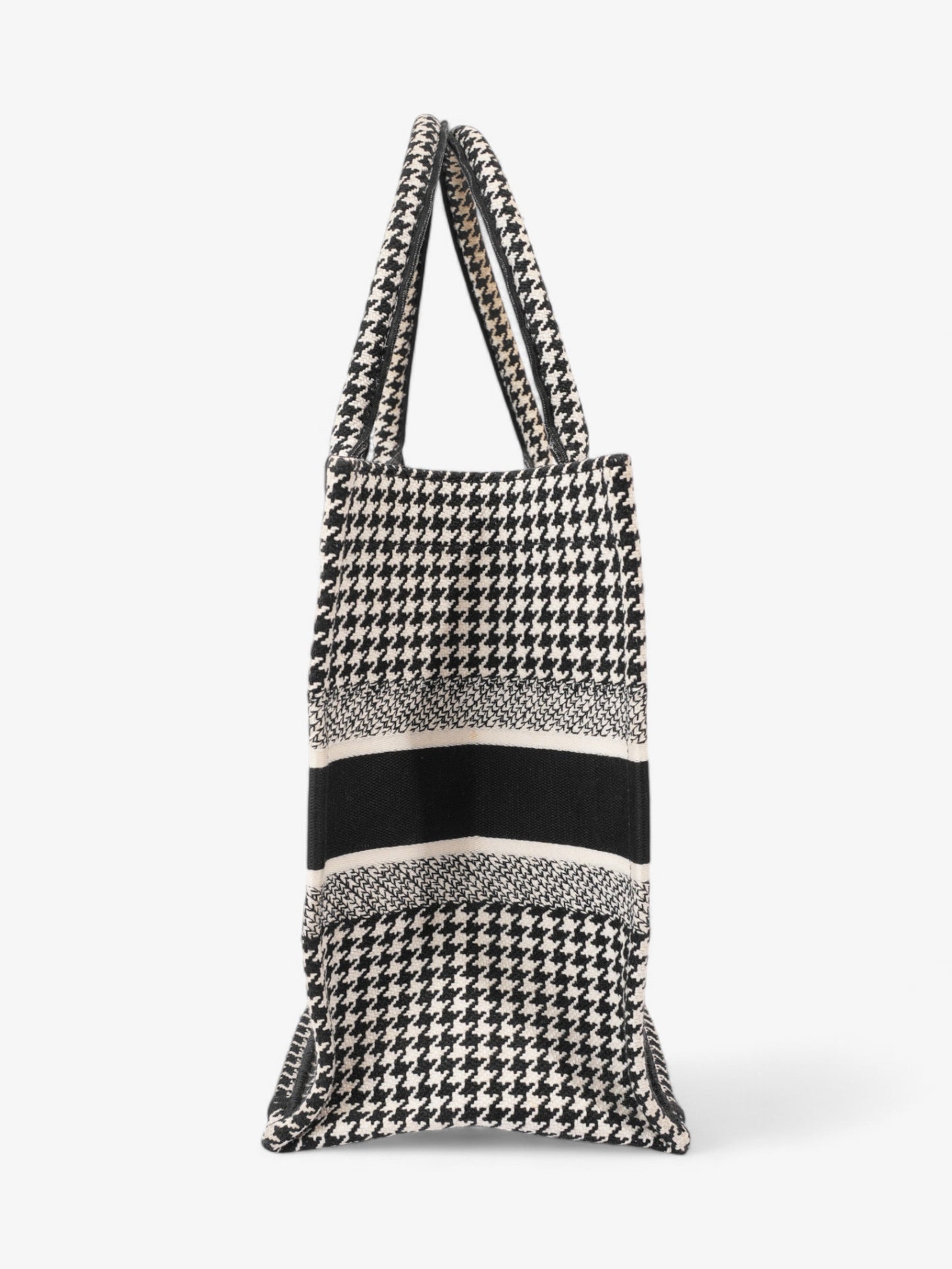 Dior Christian Book Tote Canvas Black White Tote Bag