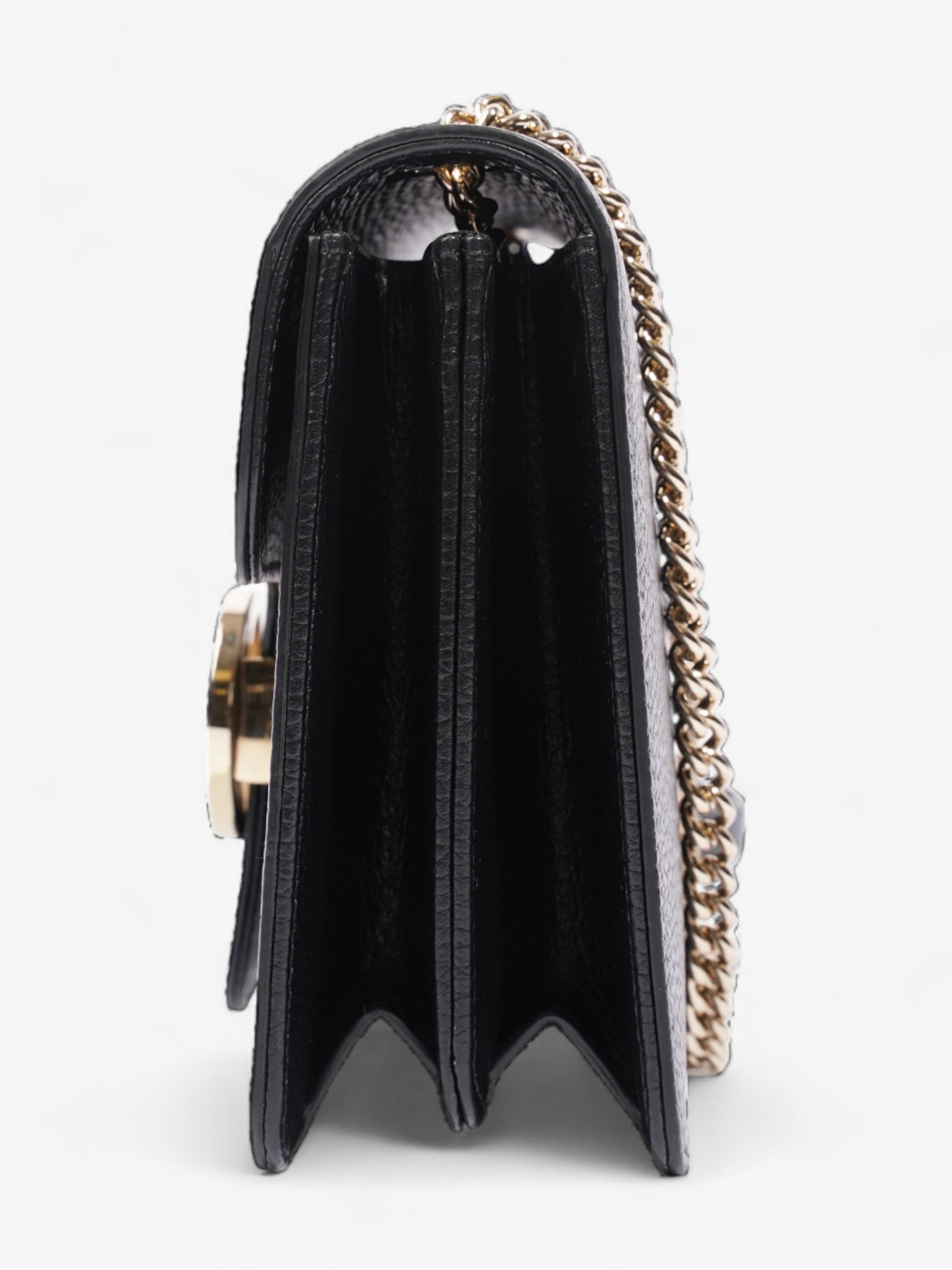 Gucci Interlocking Shoulder Bag Leather Black