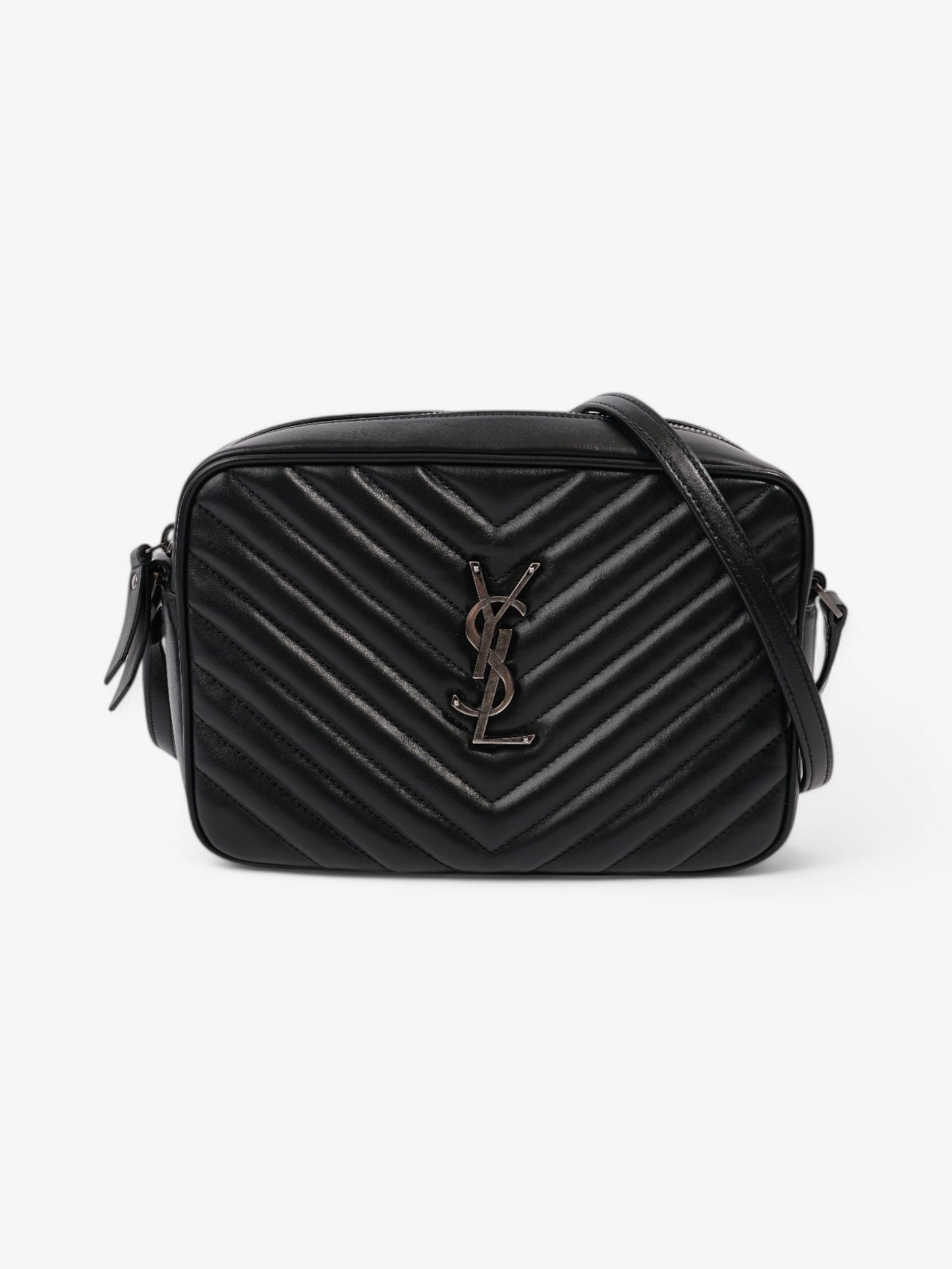 YSL Saint Laurent Lou Camera Bag Calfskin Leather Black Crossbody Bag