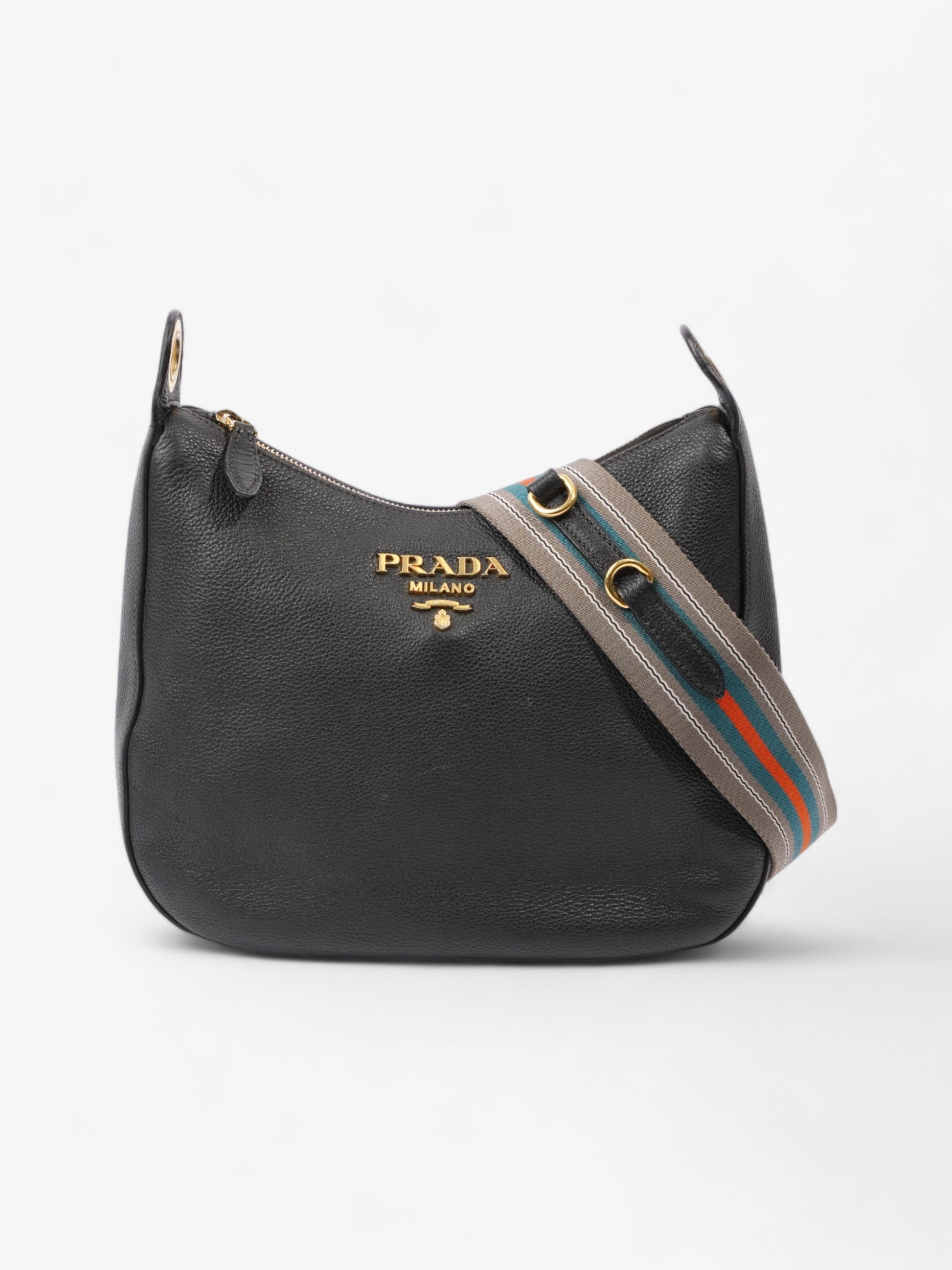 Prada Phenix Crossbody Bag Leather Vitello Black