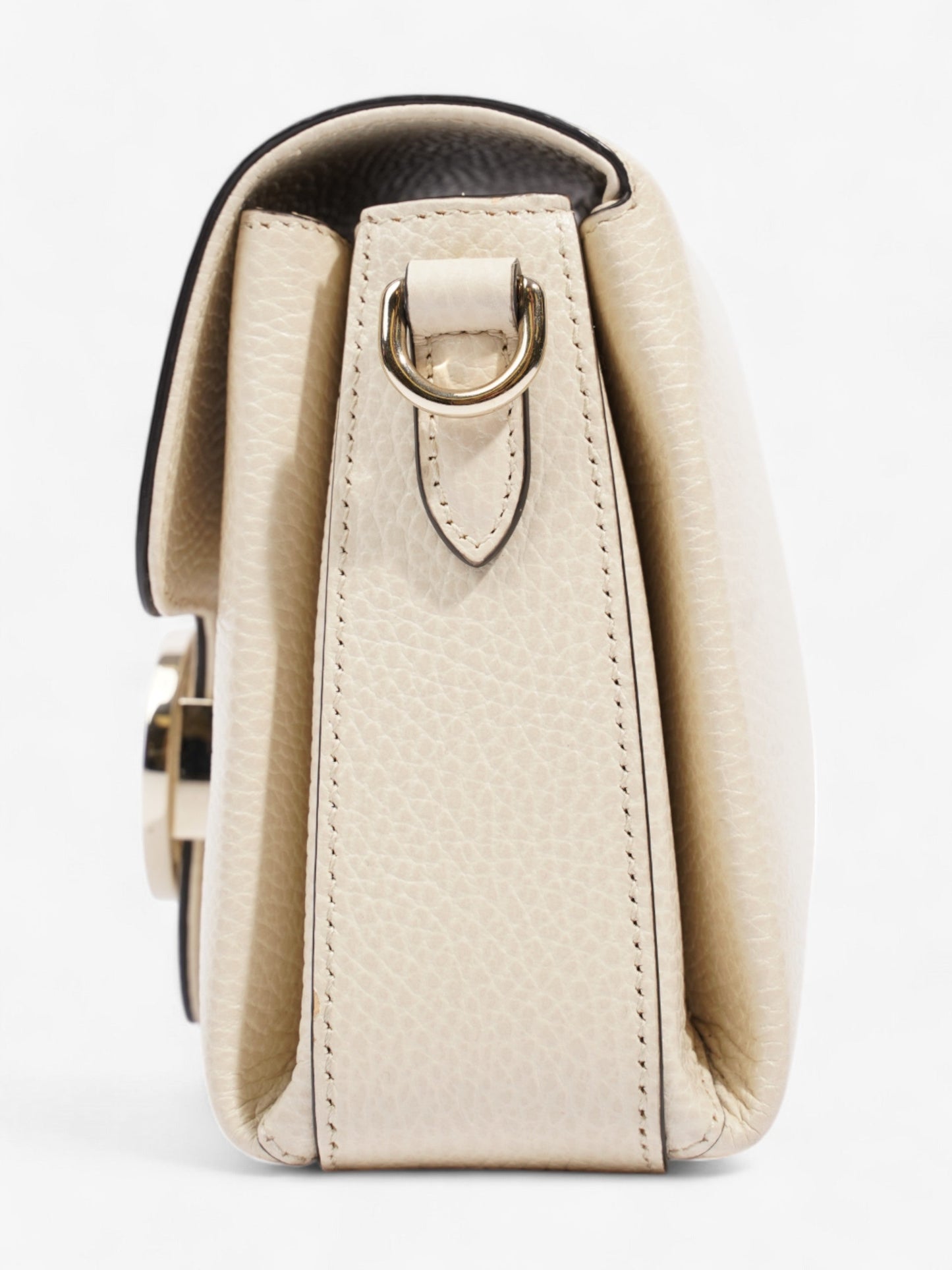 Gucci Interlocking Dollar Bag Ivory Calfskin Leather Small Crossbody Bag