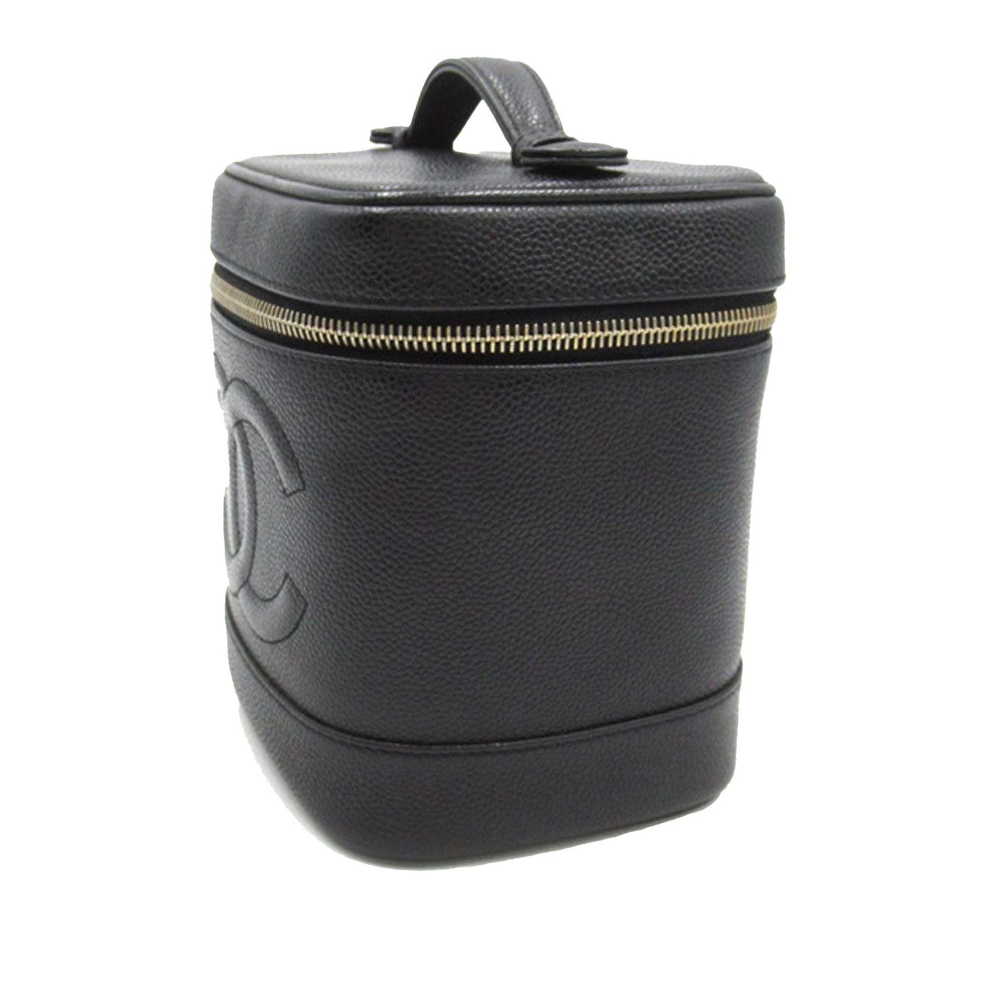 Black Chanel CC Caviar Vanity Case
