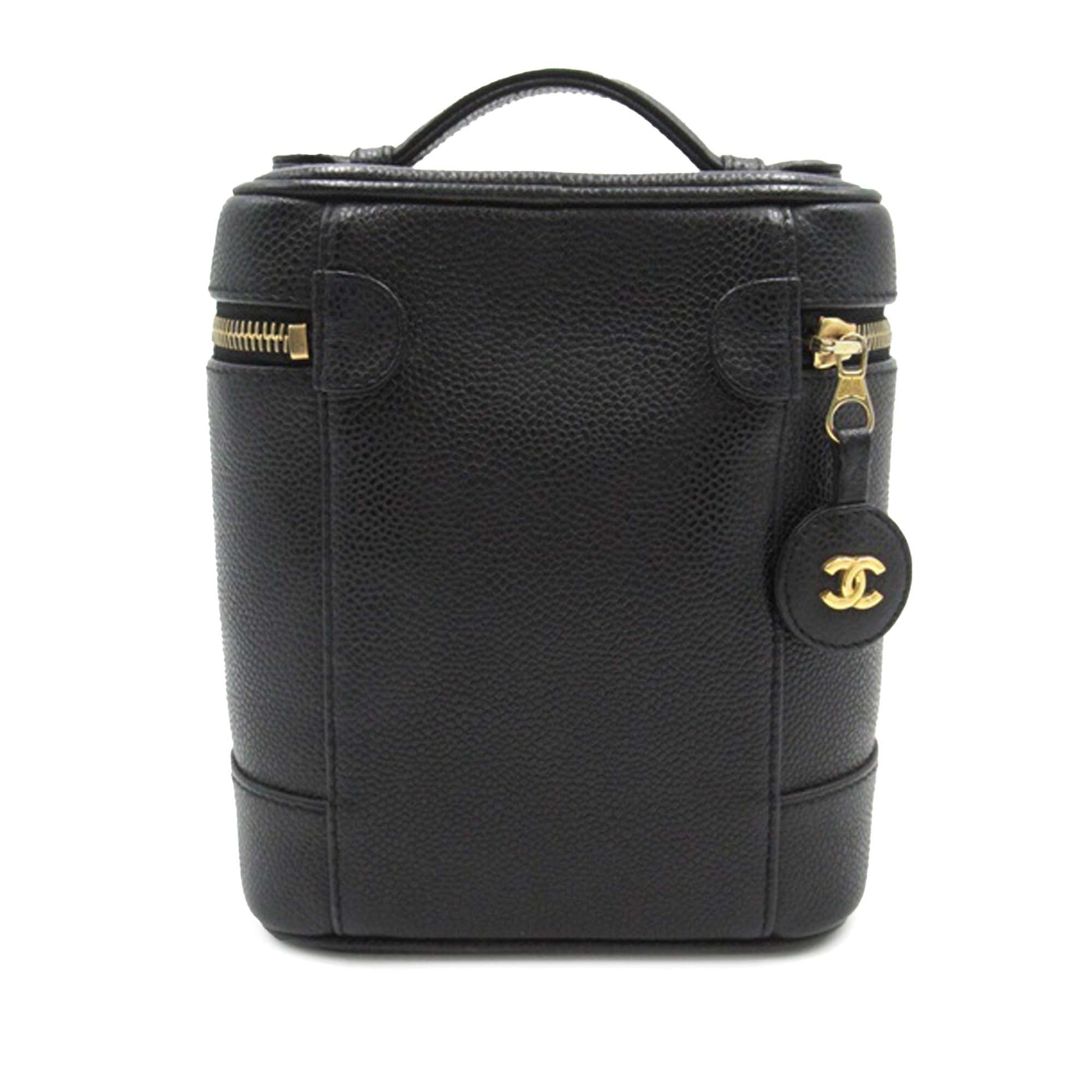 Black Chanel CC Caviar Vanity Case