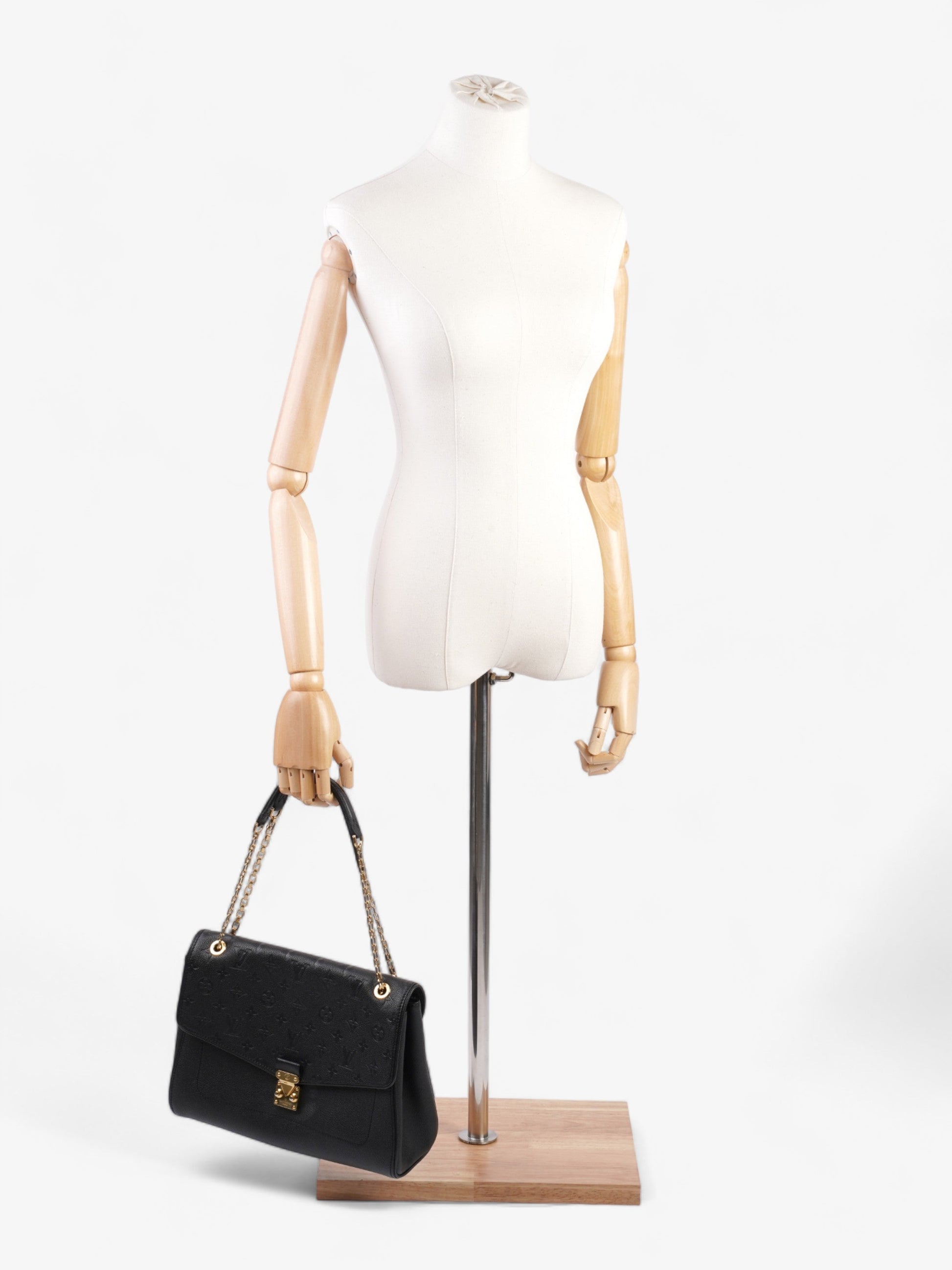Louis Vuitton St Germain Black MM Leather Empreinte Handbag