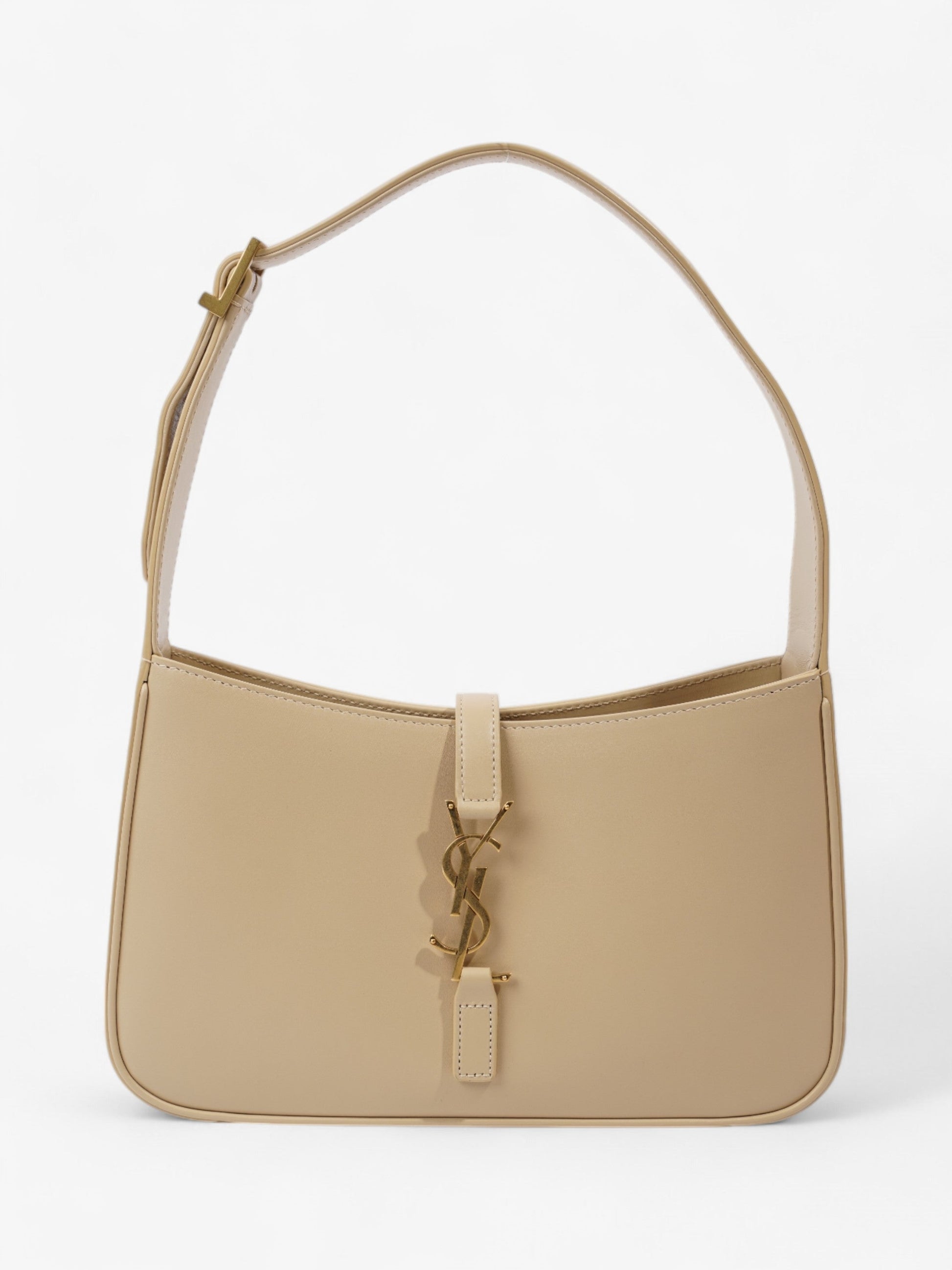 YSL Saint Laurent Le Hobo Nude Calfskin Leather Shoulder Bag