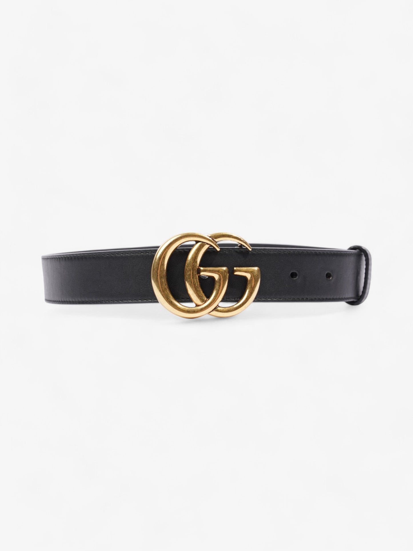 Gucci Marmont Belt Handbag Leather Black Accessory 70Cm 28