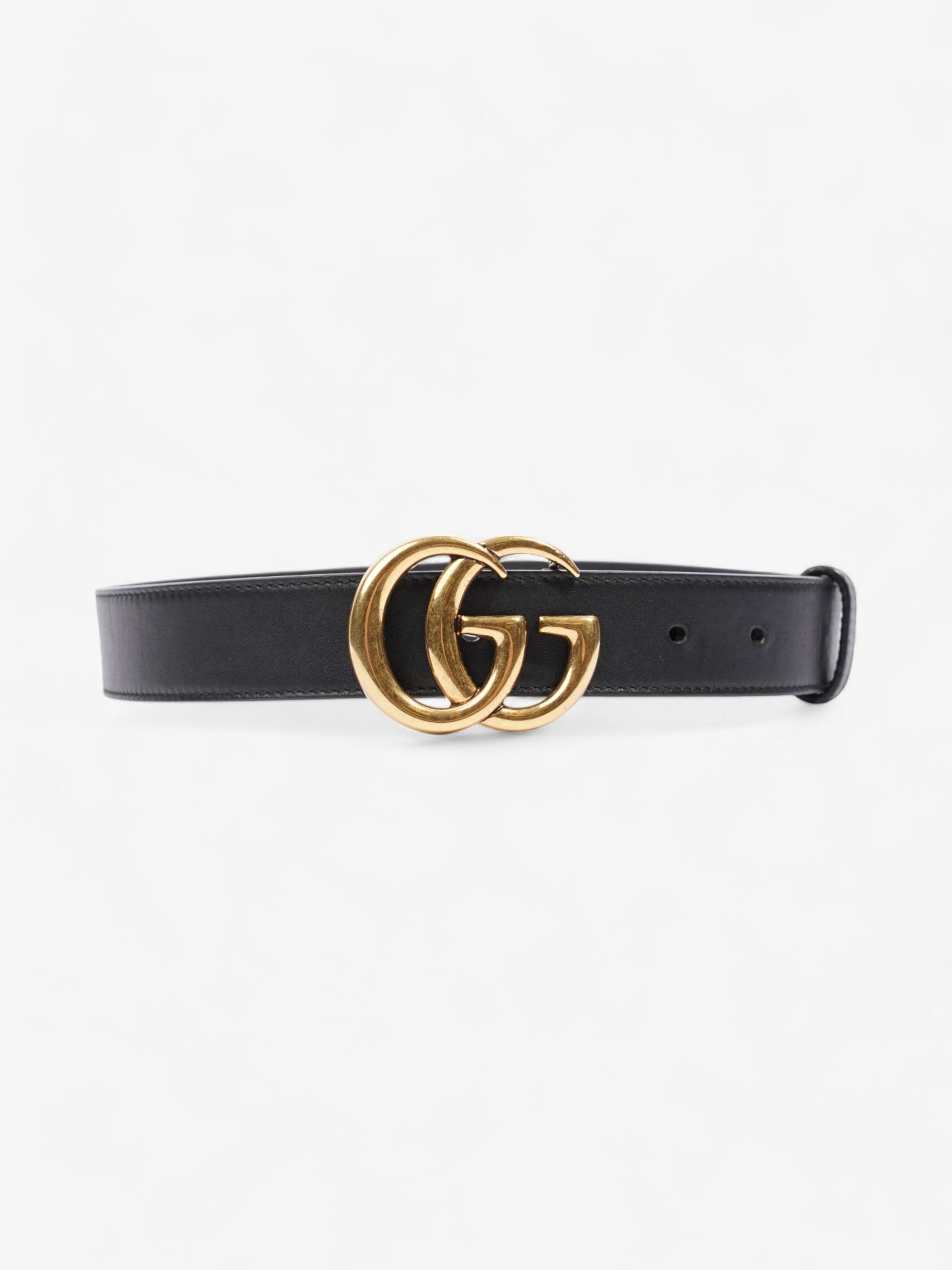 Gucci Marmont Belt Handbag Leather Black Accessory 70Cm 28