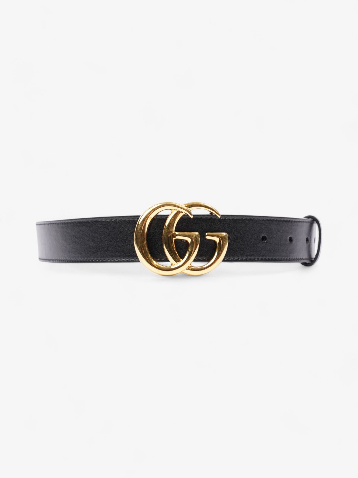 Gucci Marmont Belt Handbag Leather Black Accessory 80Cm 35