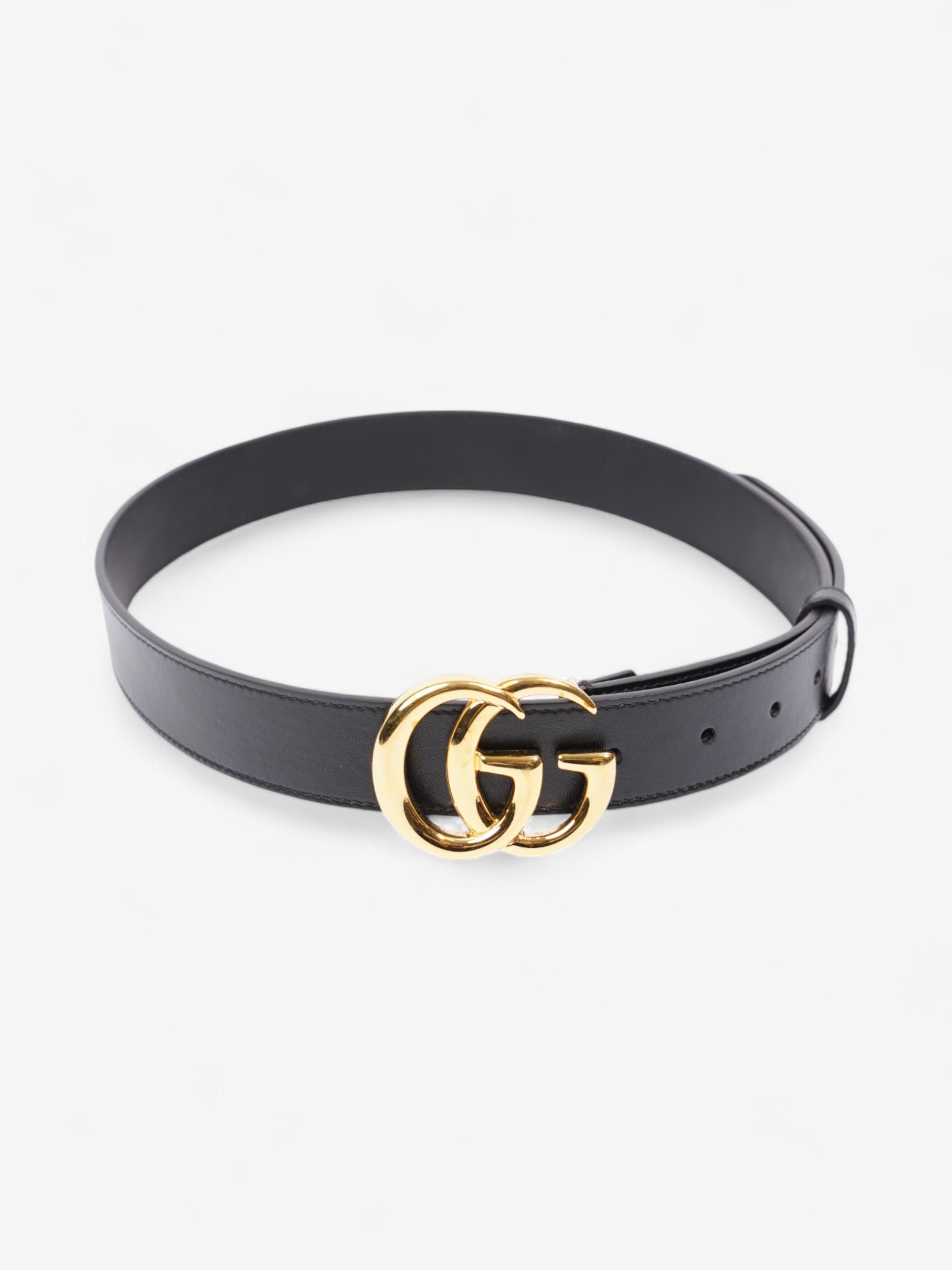 Gucci Marmont Belt Handbag Leather Black Accessory 80Cm 35