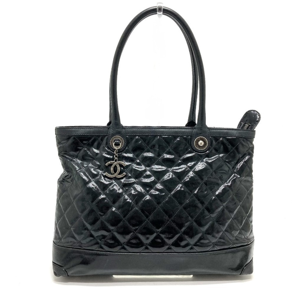 Chanel Semi- CC COCO Mark charm Matrasse Black Leather Key Chain