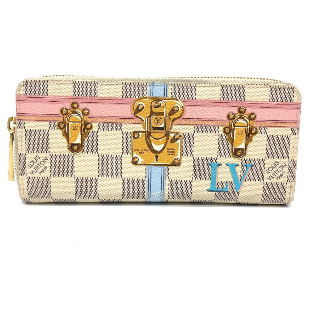 Louis Vuitton Long Purse N60109 Damier Azur Canvas White Wallet Case