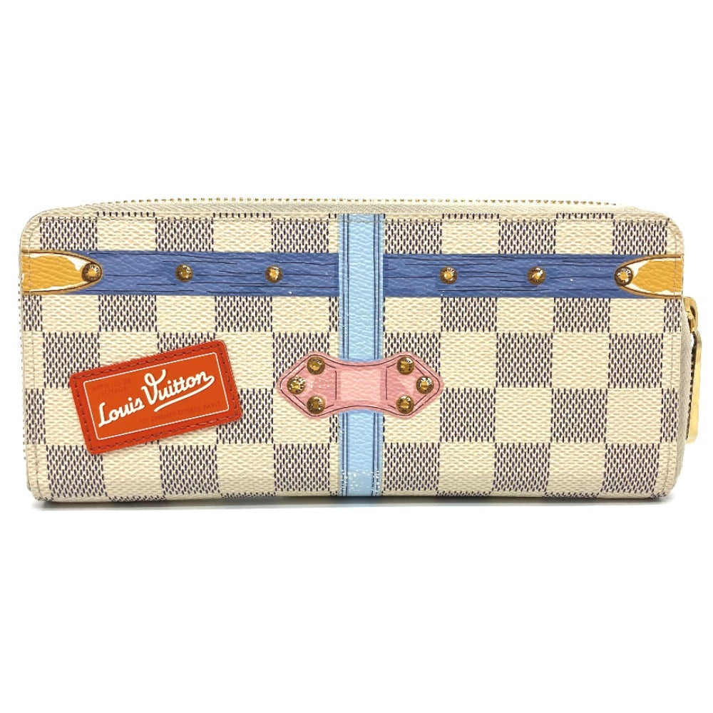 Louis Vuitton Long Purse N60109 Damier Azur Canvas White Wallet Case