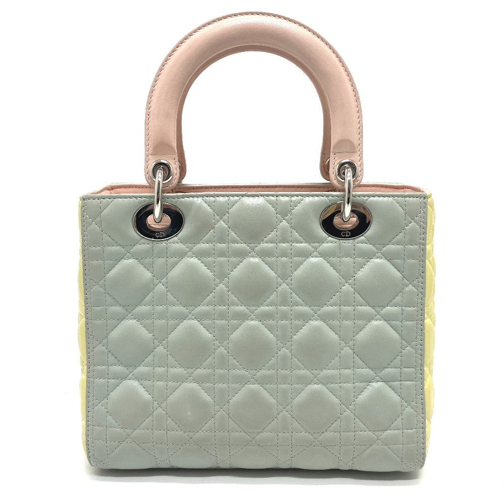Dior Handbag X Yellow X Canage Lady Women Leather Blue Travel Bag
