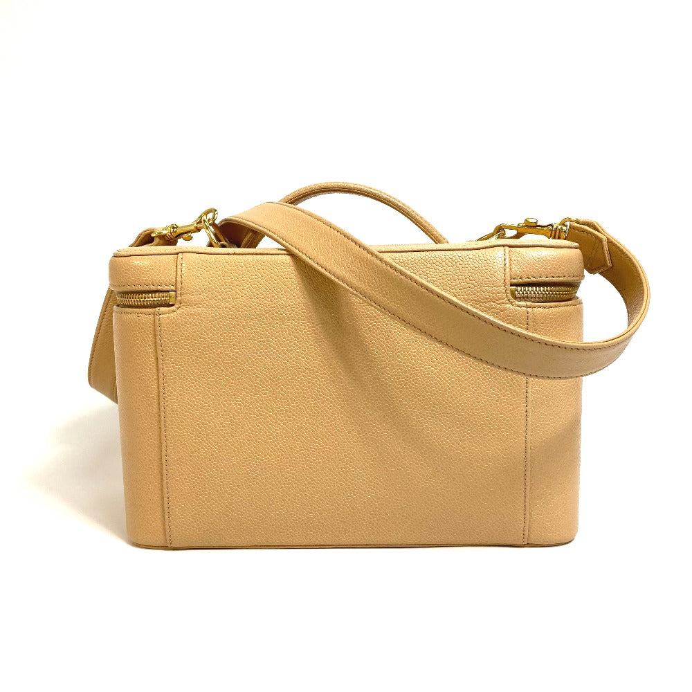 Chanel Caviar skin CC COCO Mark Vanity Beige Shoulder Bag