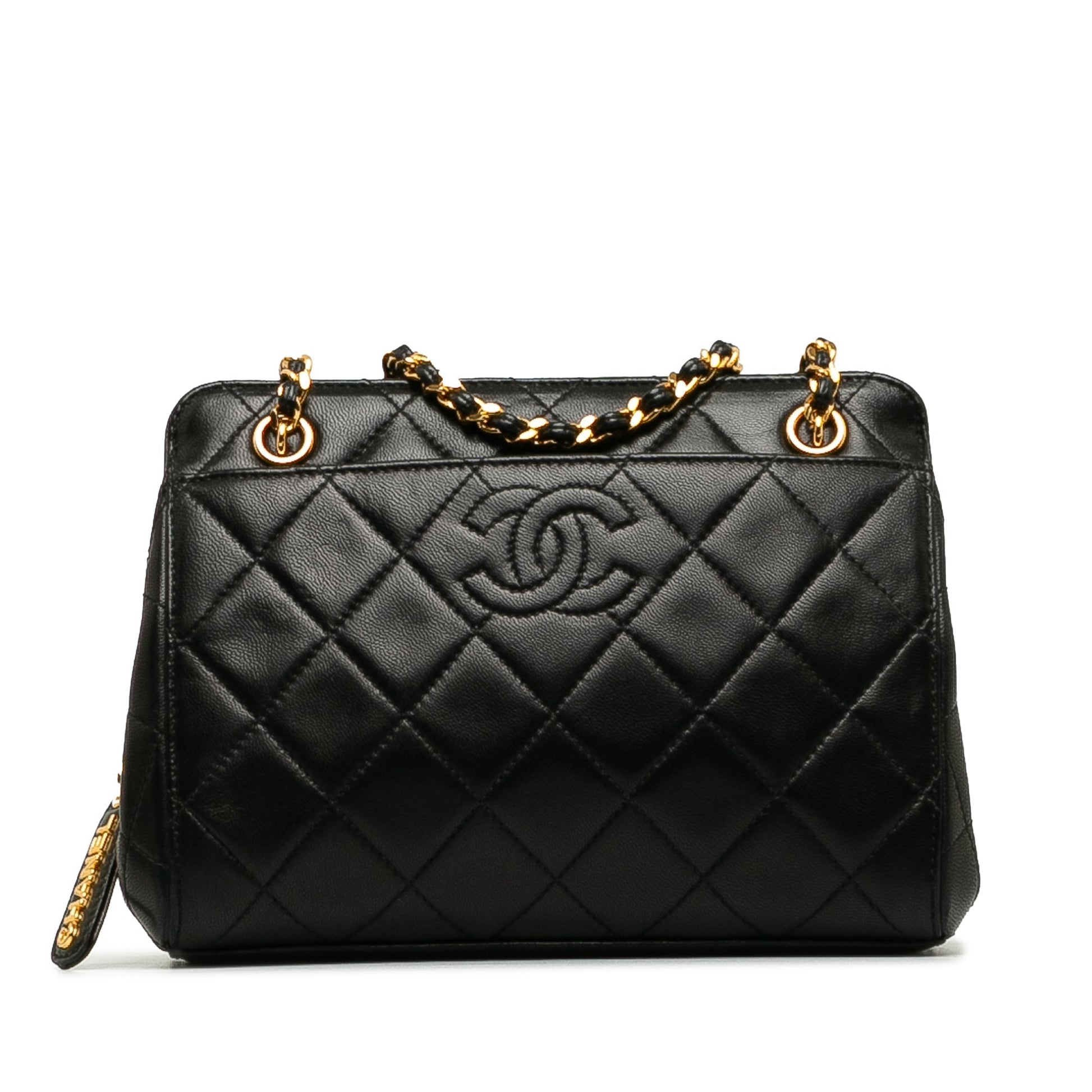 CHANEL Quilted CC Lambskin Shoulder Bag