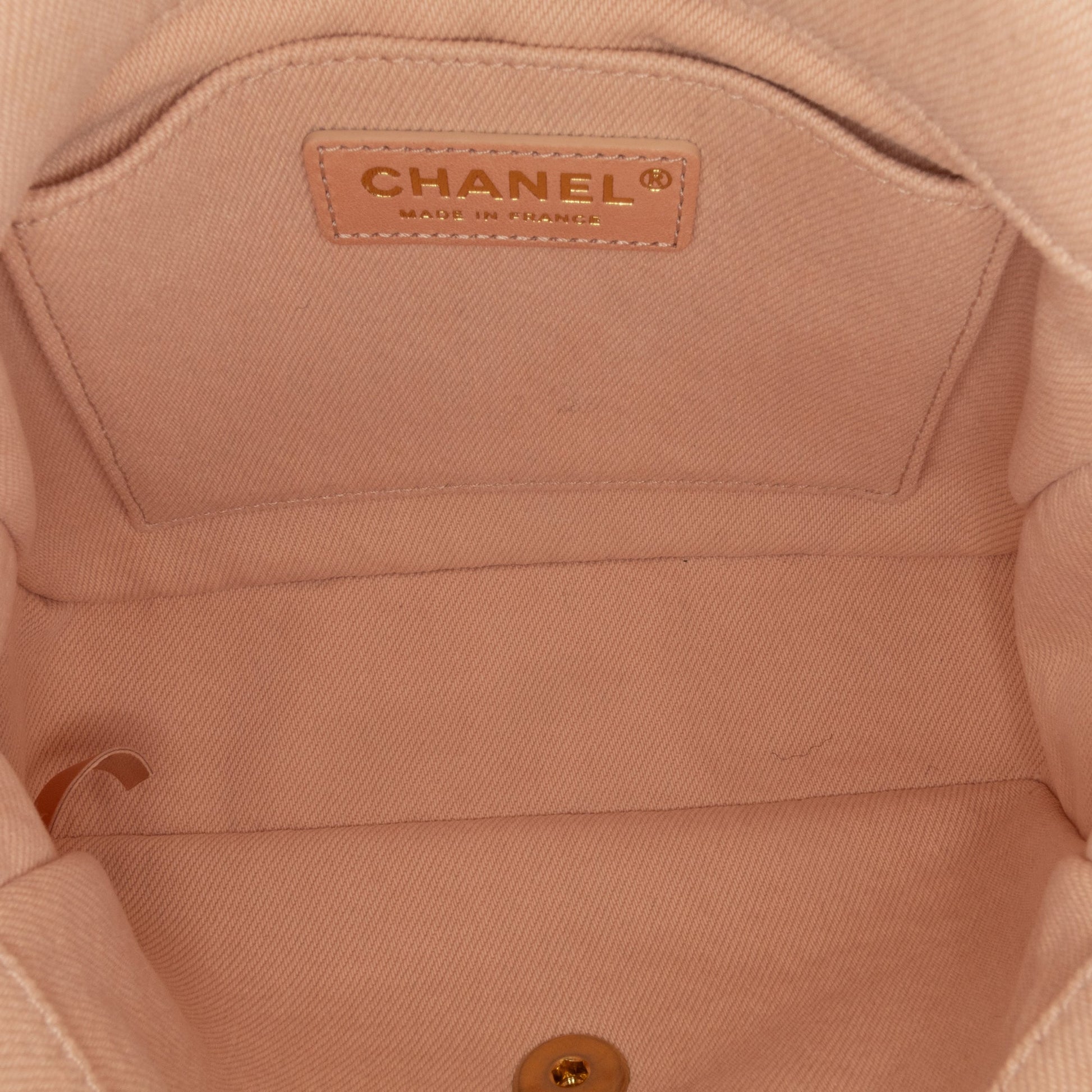 Pink Chanel Small Chevron Denim Fringe Coco Flap Crossbody Bag