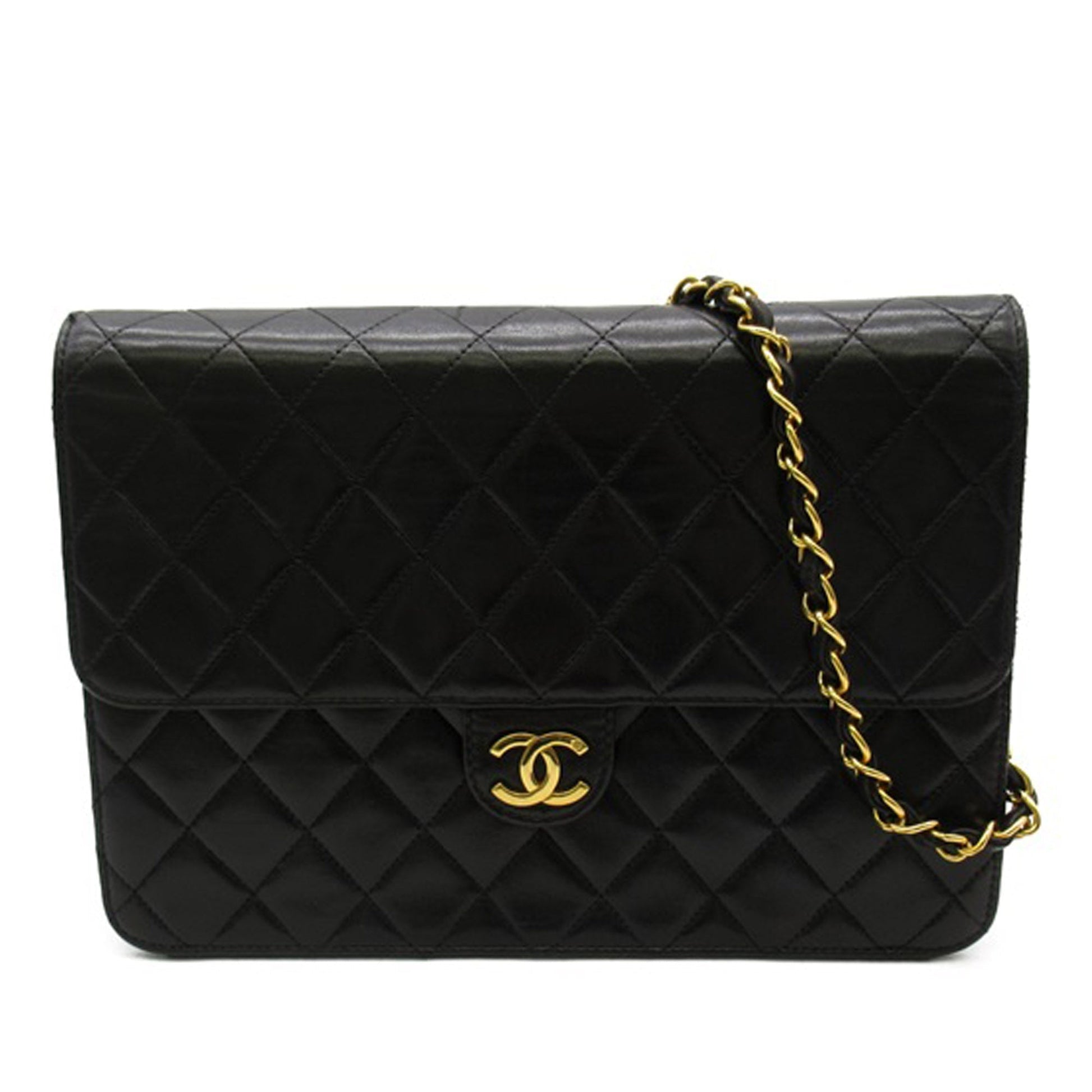 CHANEL CC Quilted Lambskin Single Flap Crossbody Bag