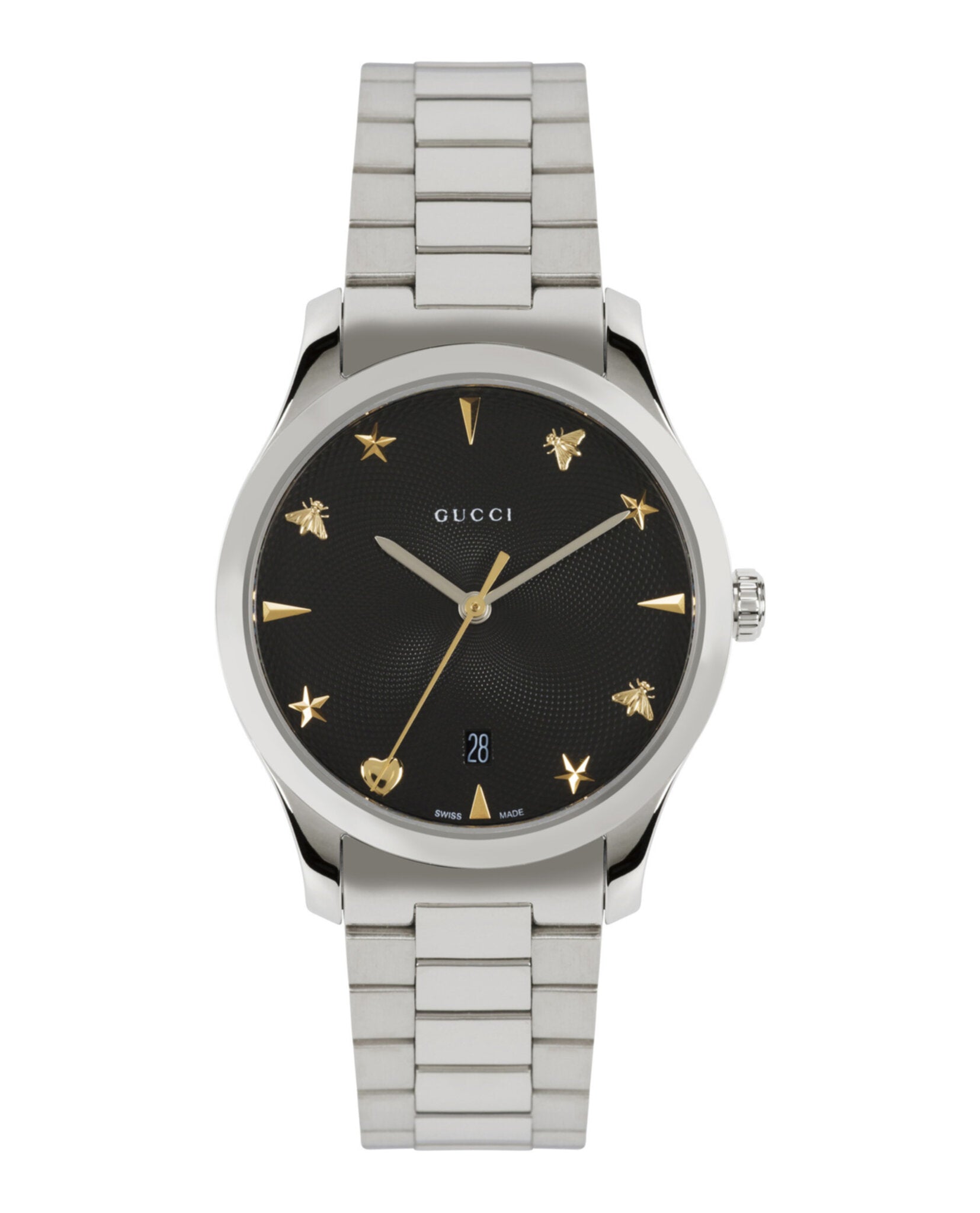 Gucci Mens Stainless Steel 38mm Bracelet Fashion Watch