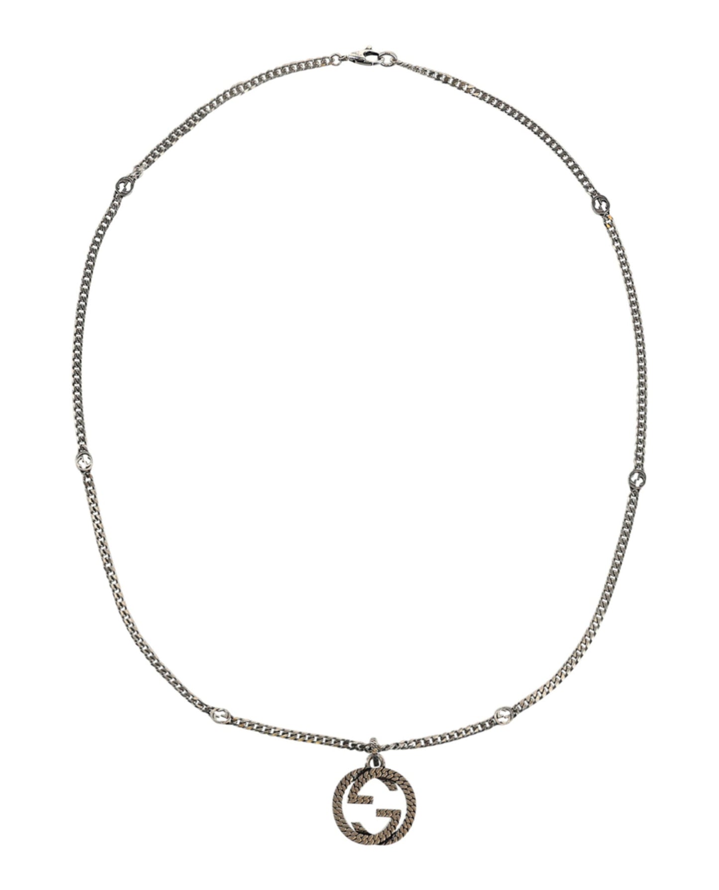 Gucci Womens Interlocking G Pendant Necklace
