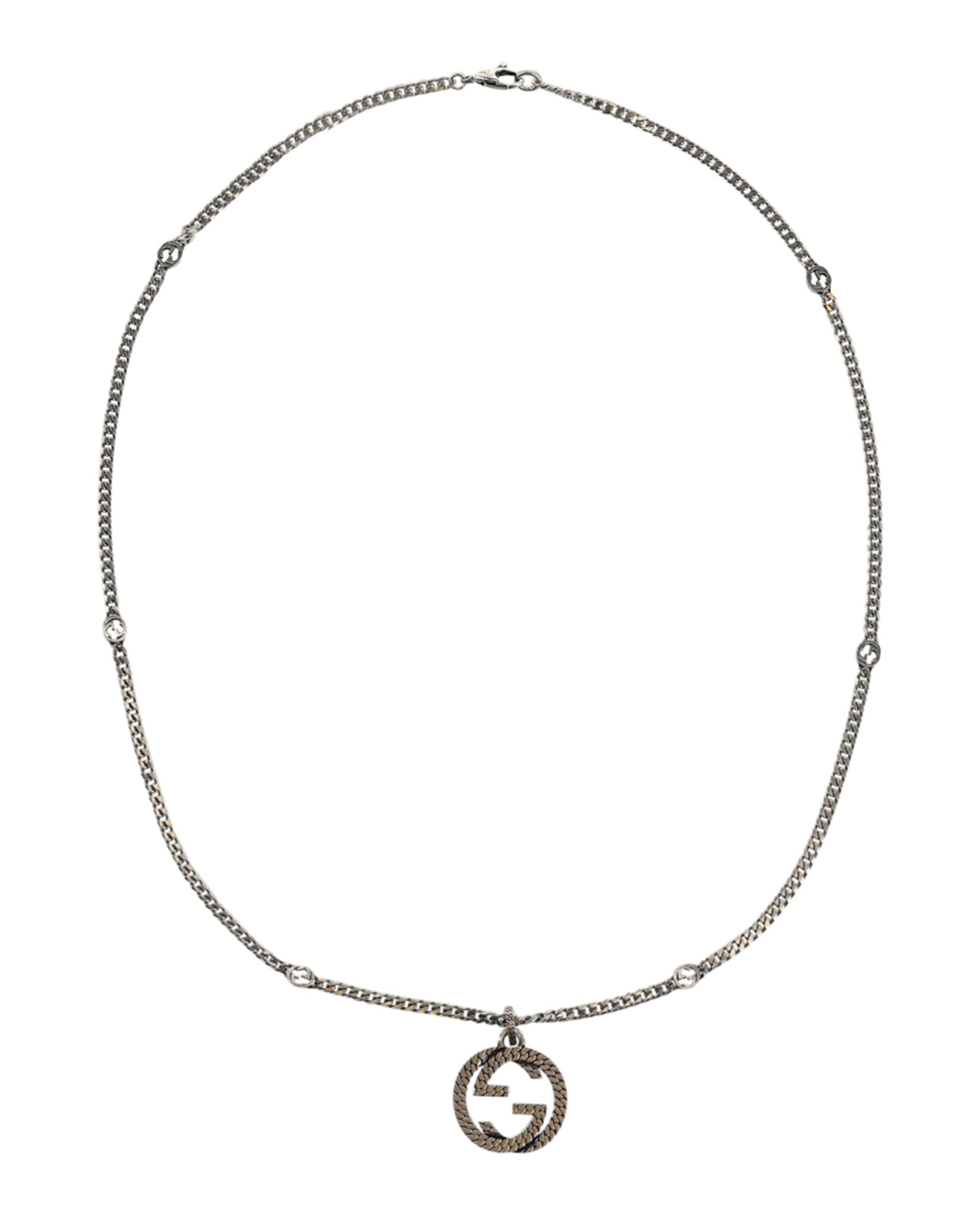 Gucci Womens Interlocking G Pendant Necklace