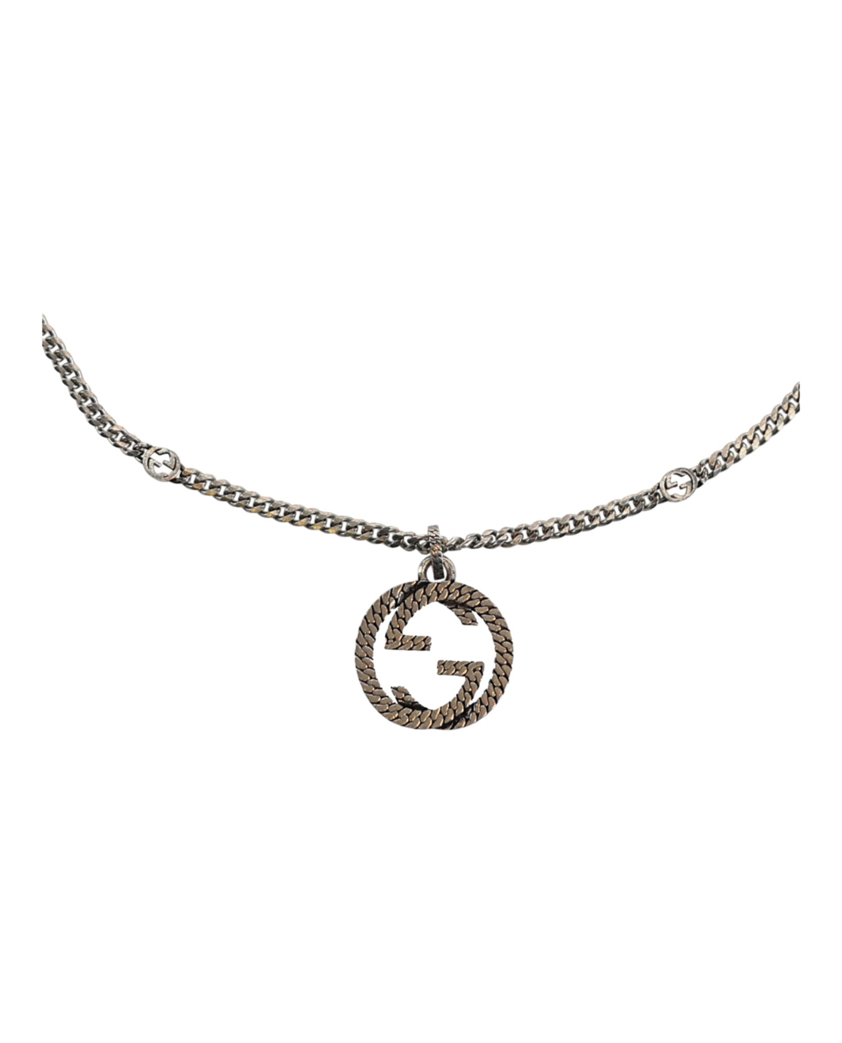 Gucci Womens Interlocking G Pendant Necklace