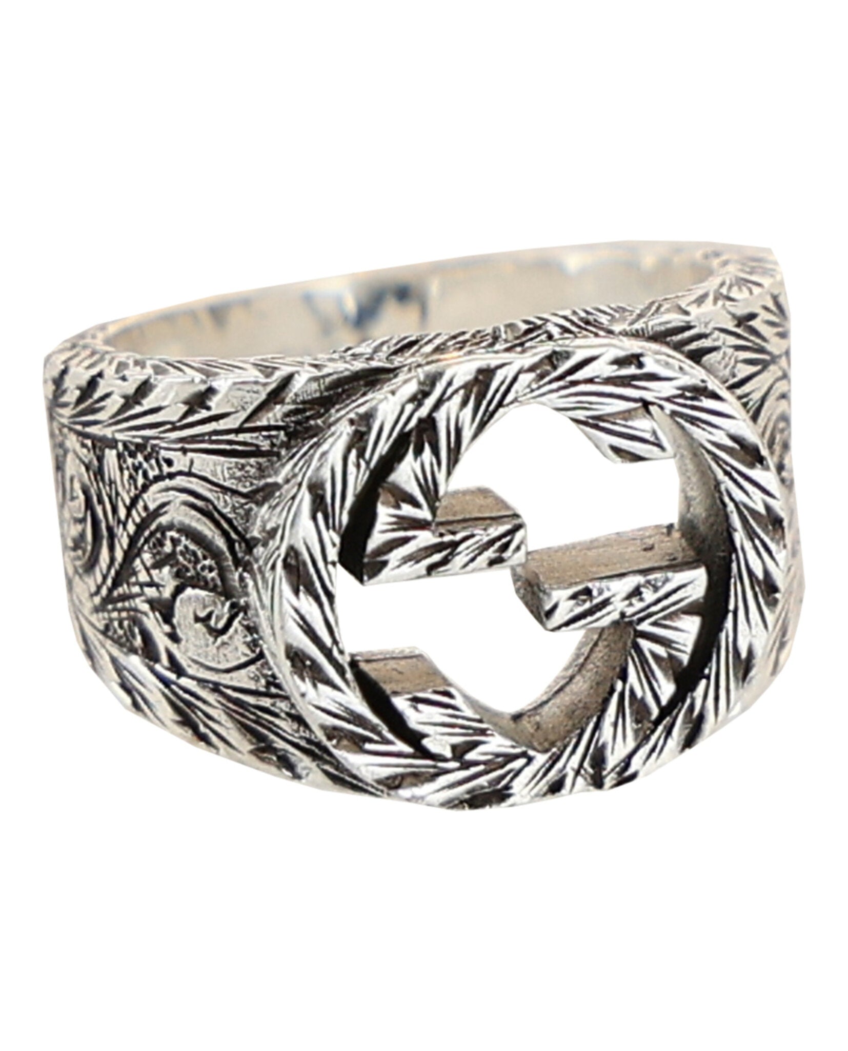 Gucci Unisex-Adult Interlocking G Paisley Silver Ring