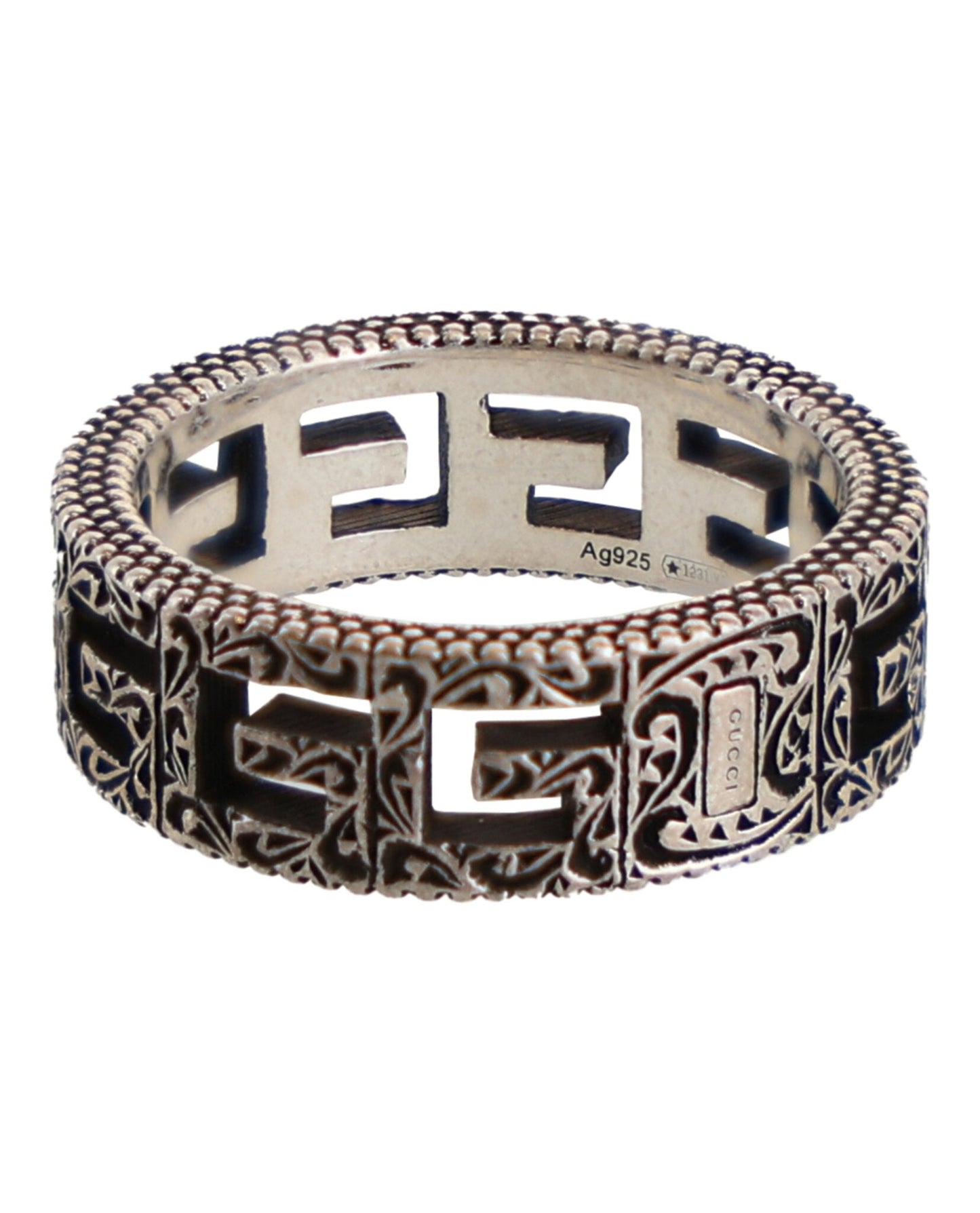 Gucci Unisex-Adult Sterling Silver G Cube Ring