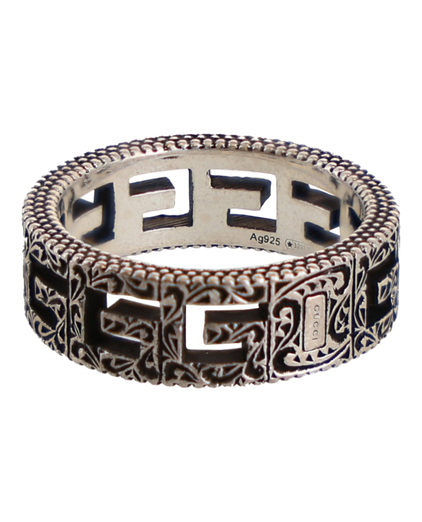 Gucci Unisex-Adult Sterling Silver G Cube Ring